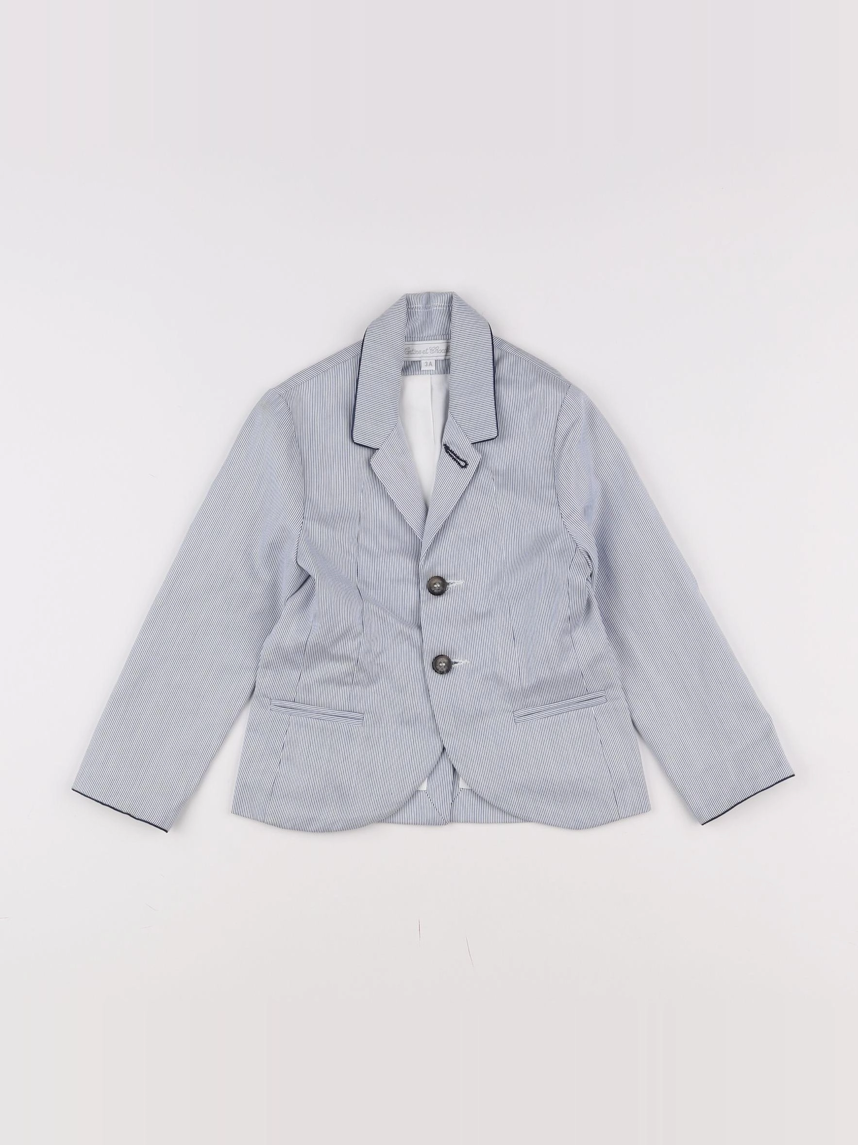 Tartine & Chocolat - veste blanc, bleu - 3 ans
