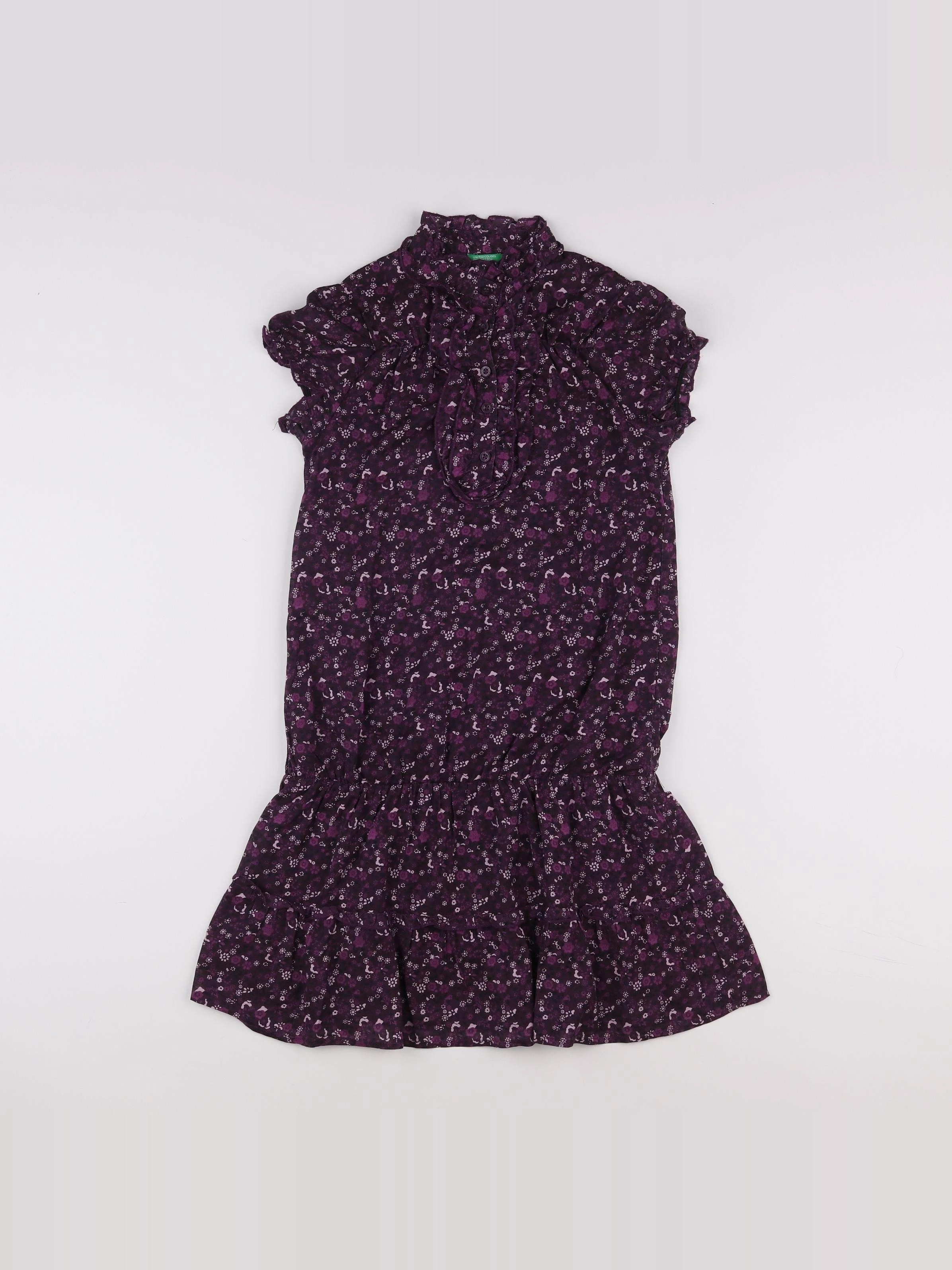Benetton - robe violet - 7/8 ans