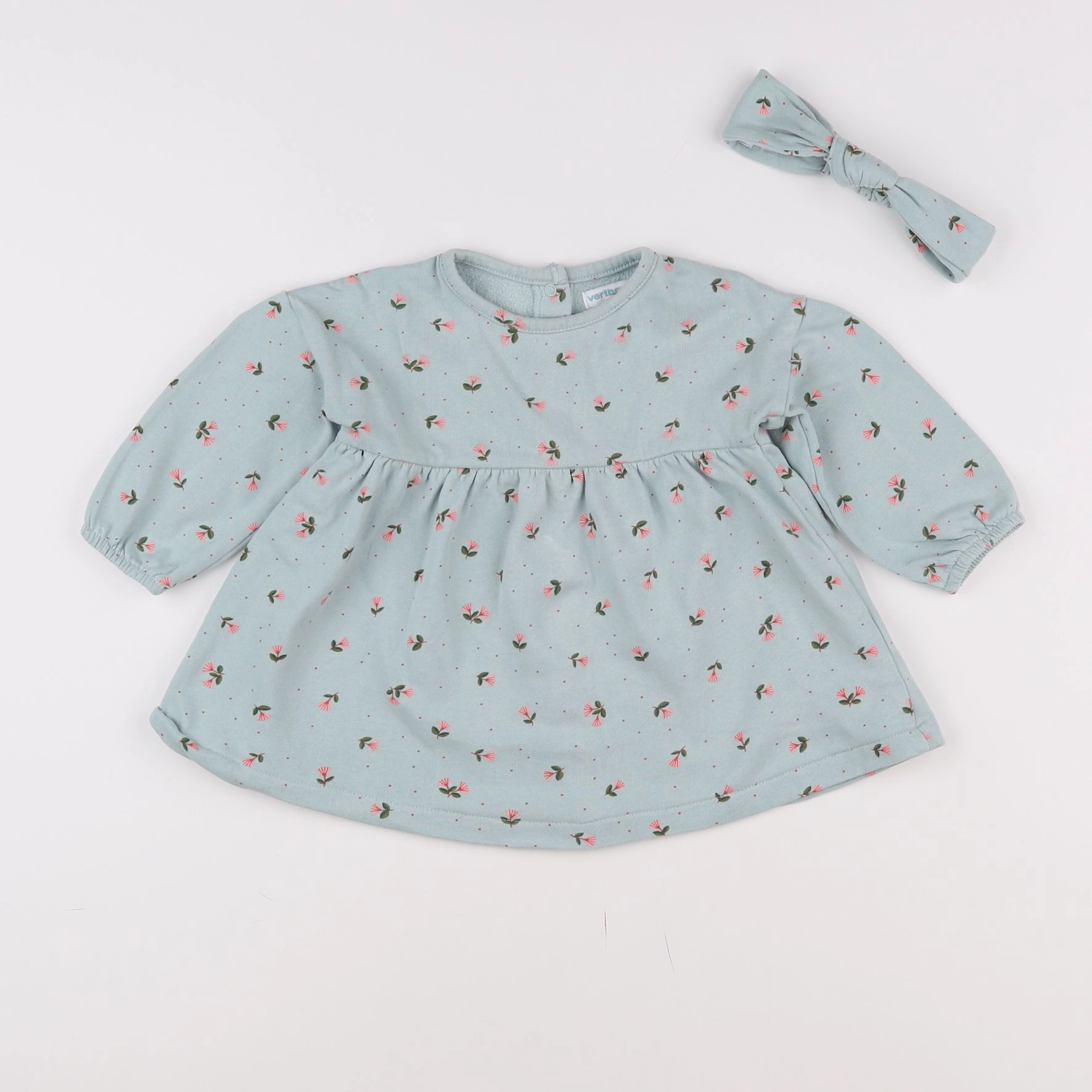 Vertbaudet - robe vert - 12 mois
