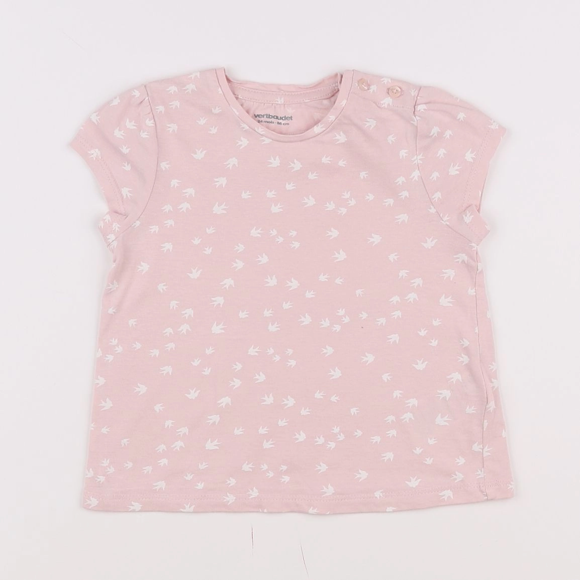 Vertbaudet - tee-shirt rose - 2 ans