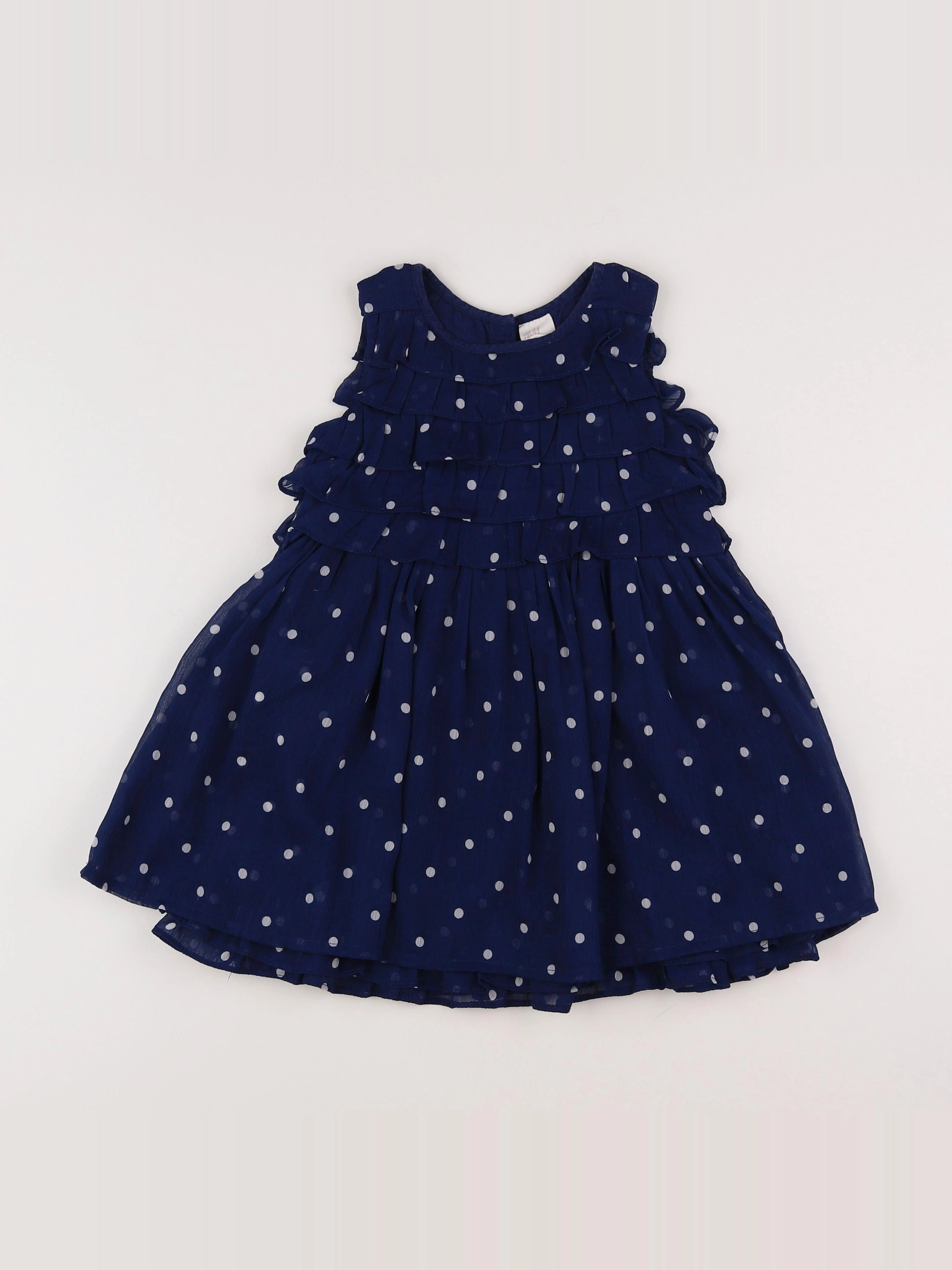 H&M - robe bleu, blanc - 2 ans