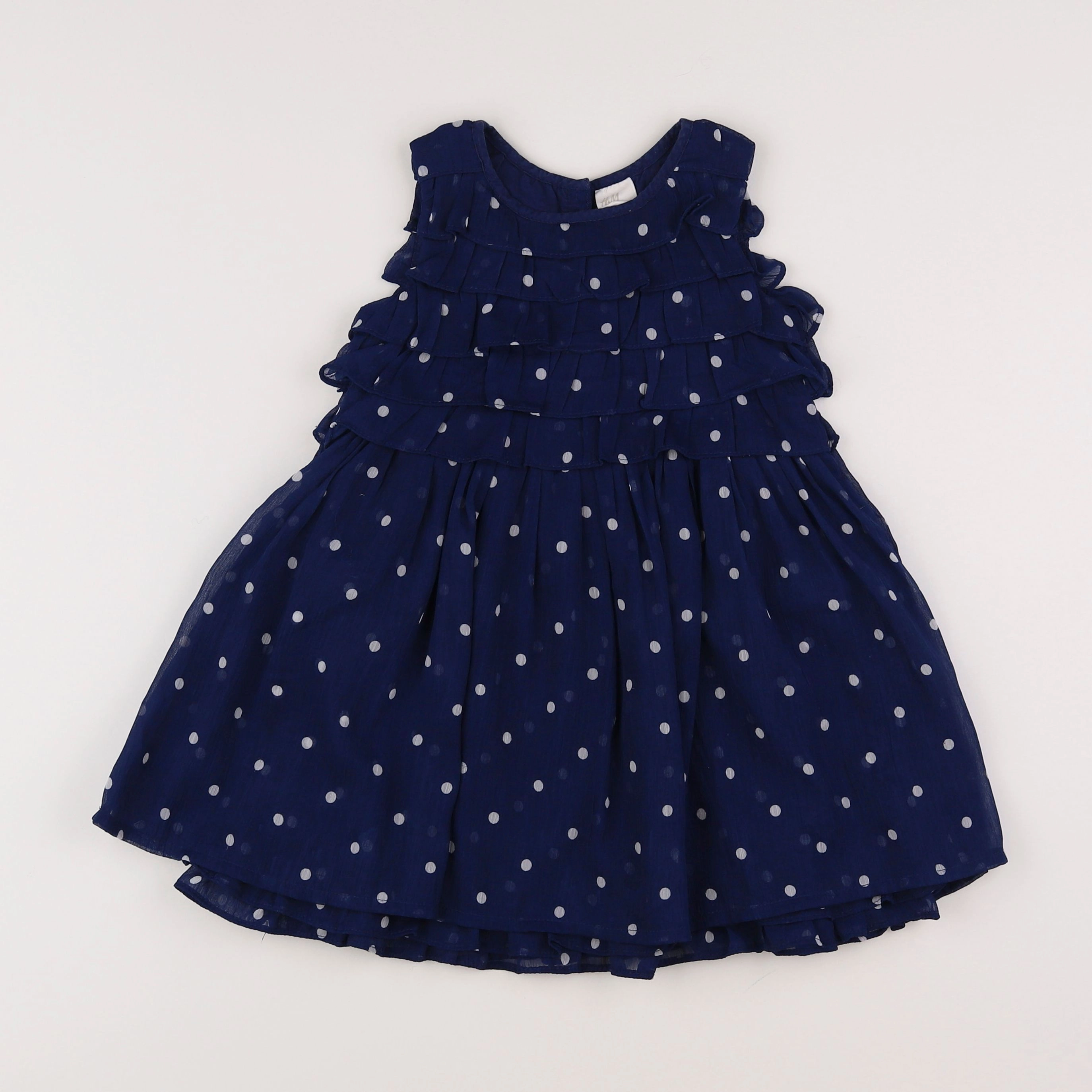 H&M - robe bleu, blanc - 2 ans