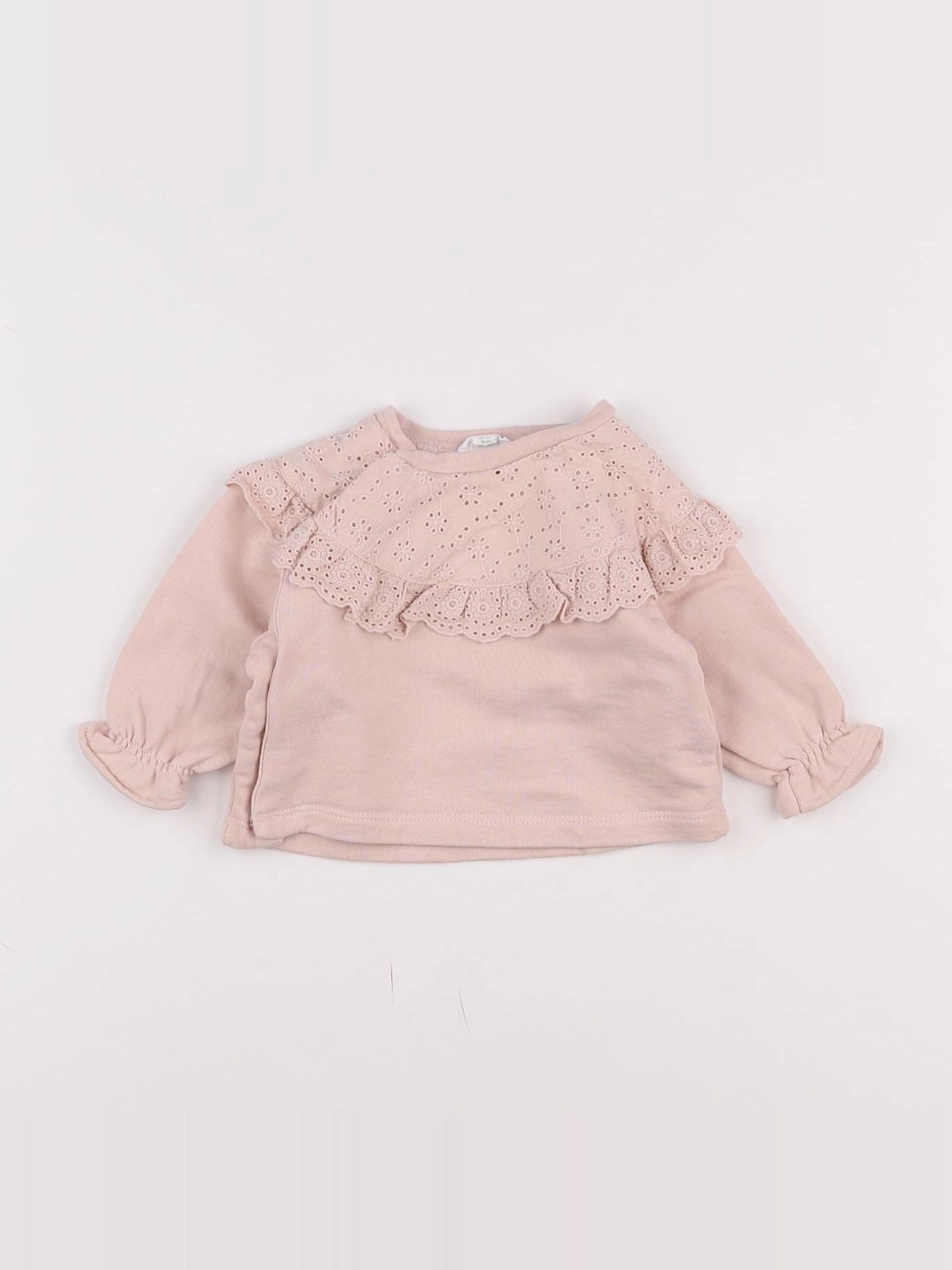 Vertbaudet - sweat rose - 3 mois