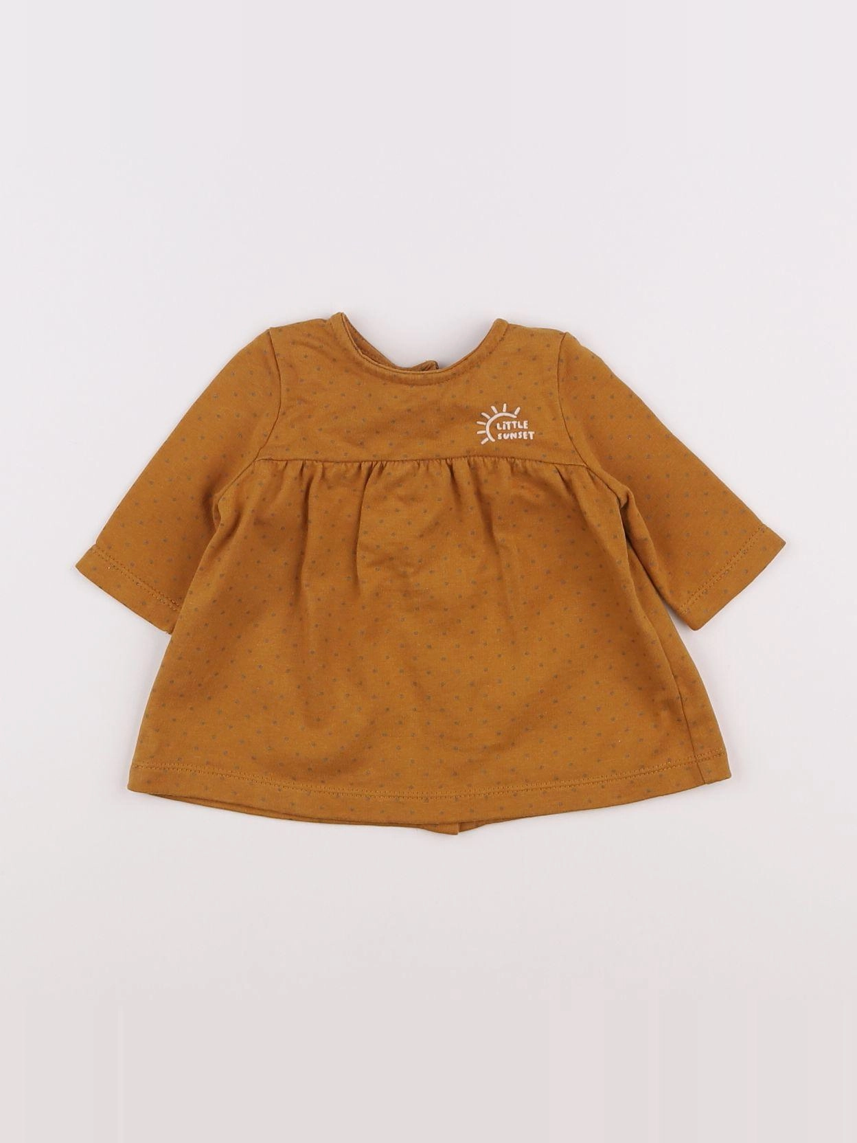 Vertbaudet - robe marron, jaune - 1 mois