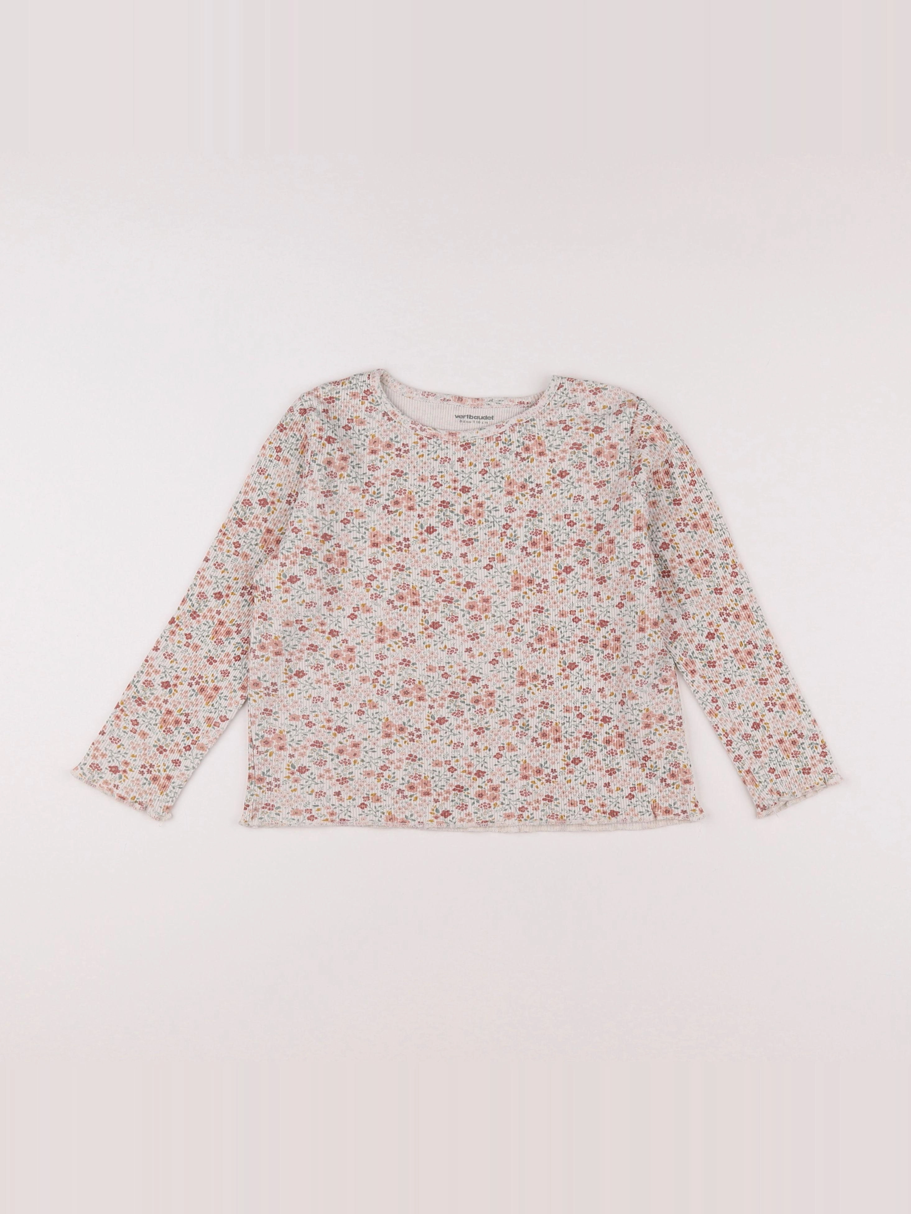 Vertbaudet - tee-shirt vert, rose - 6 ans