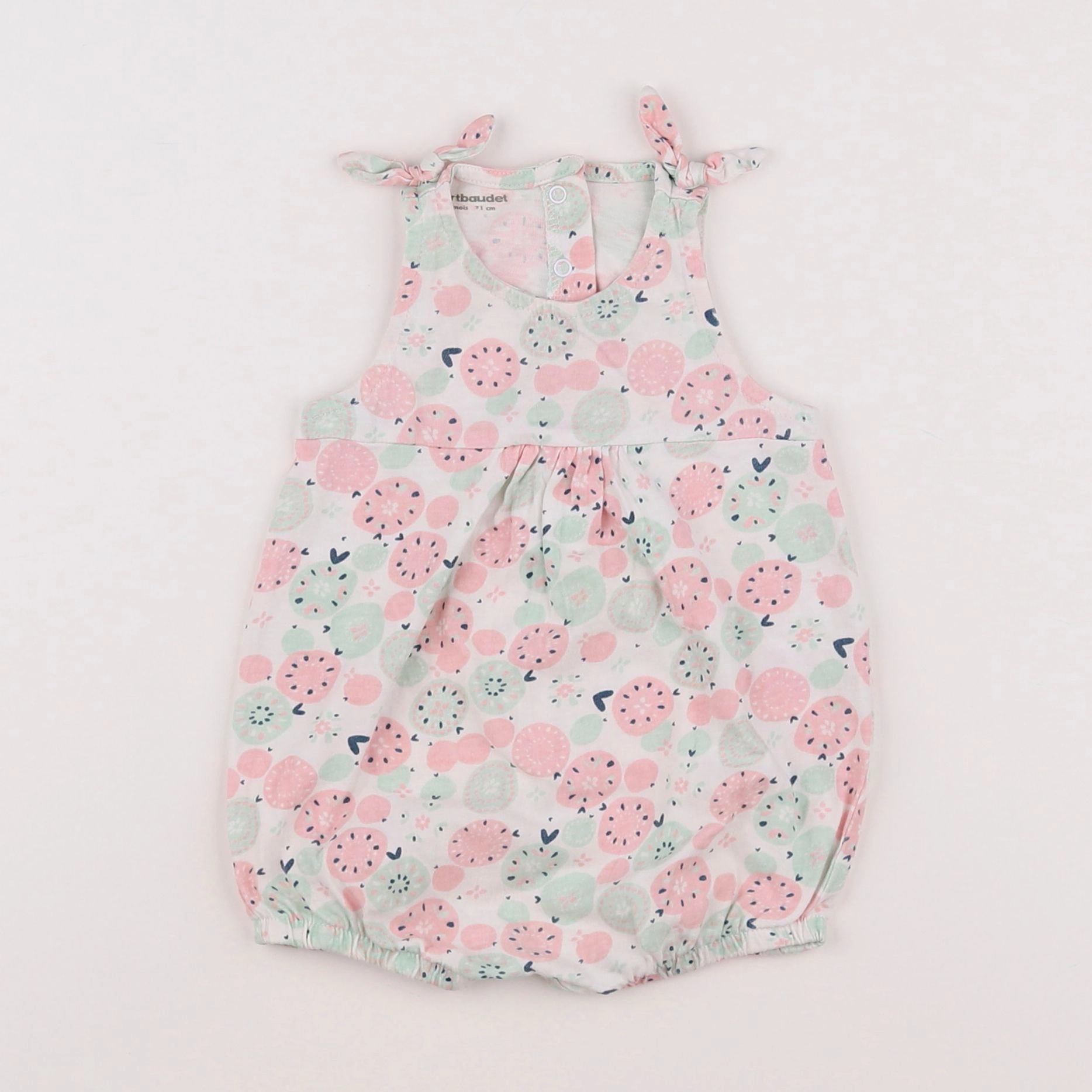Vertbaudet - combinaison blanc, rose - 9 mois