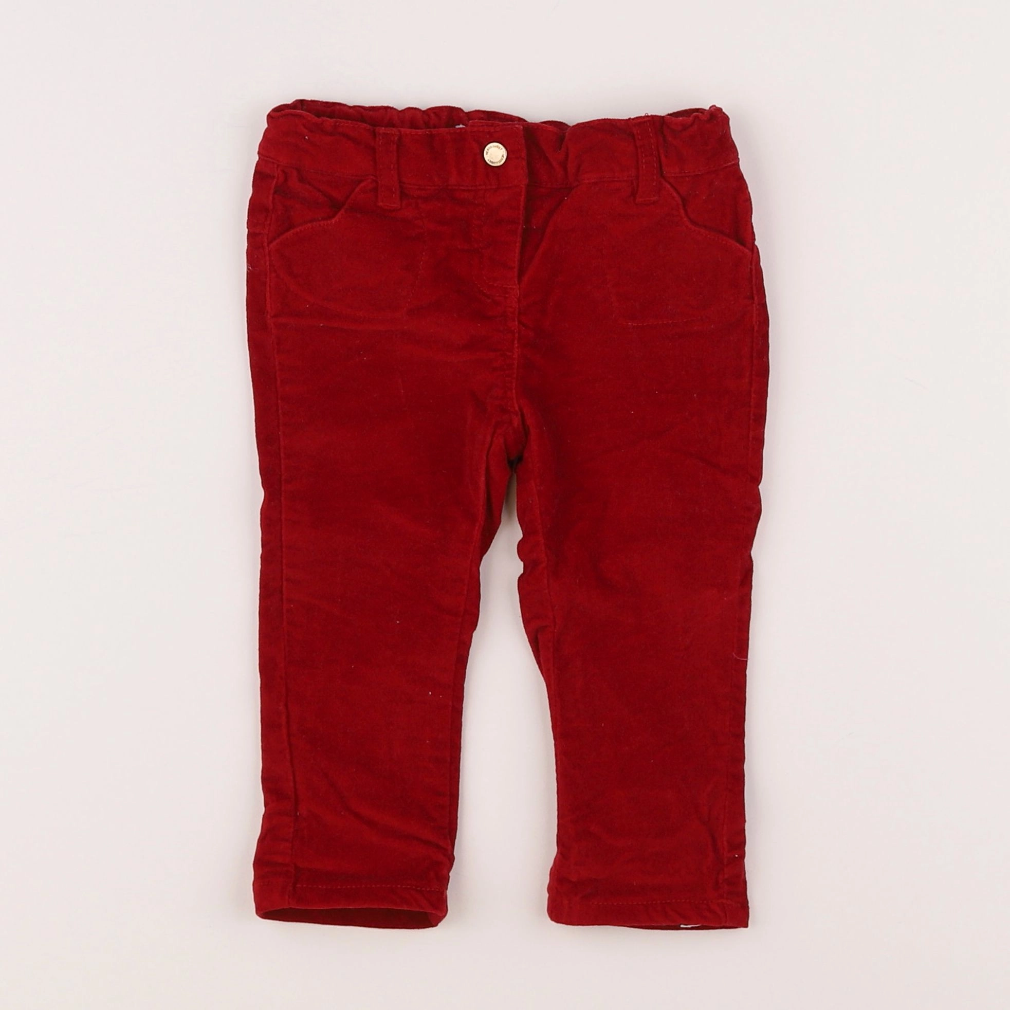 Vertbaudet - pantalon rouge - 9 mois