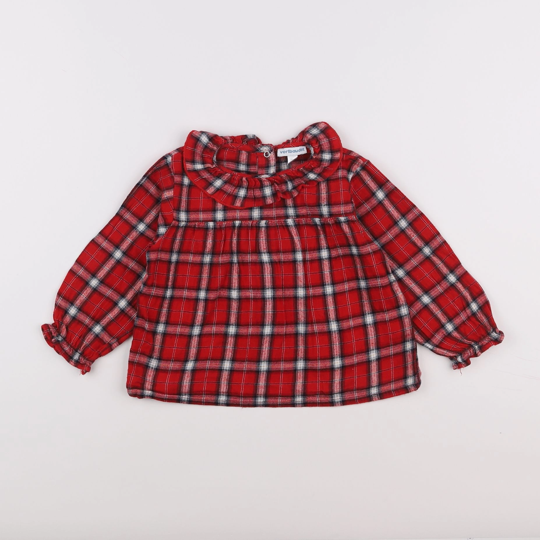 Vertbaudet - blouse rouge - 2 ans