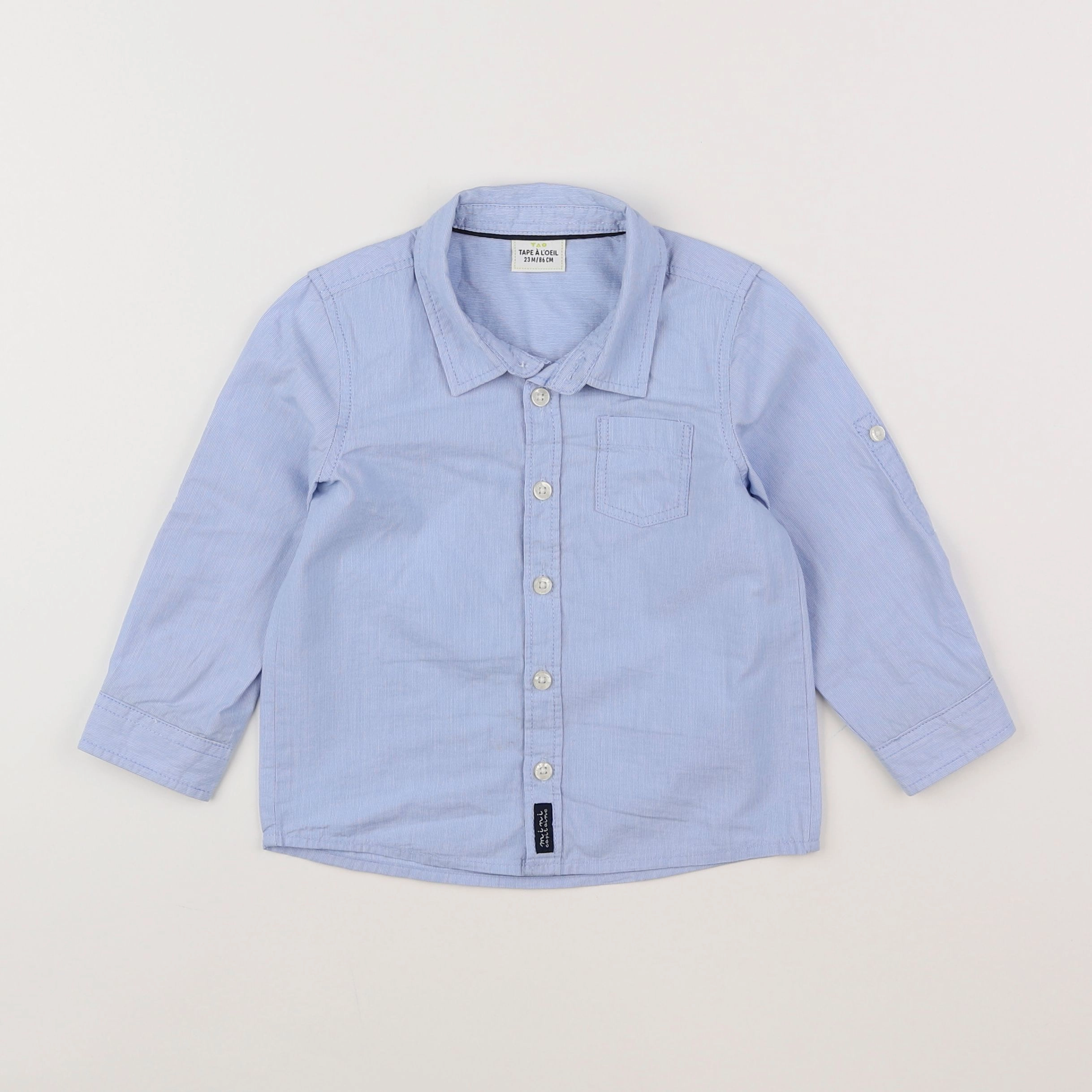 Tape à l'oeil - chemise bleu, blanc - 2 ans