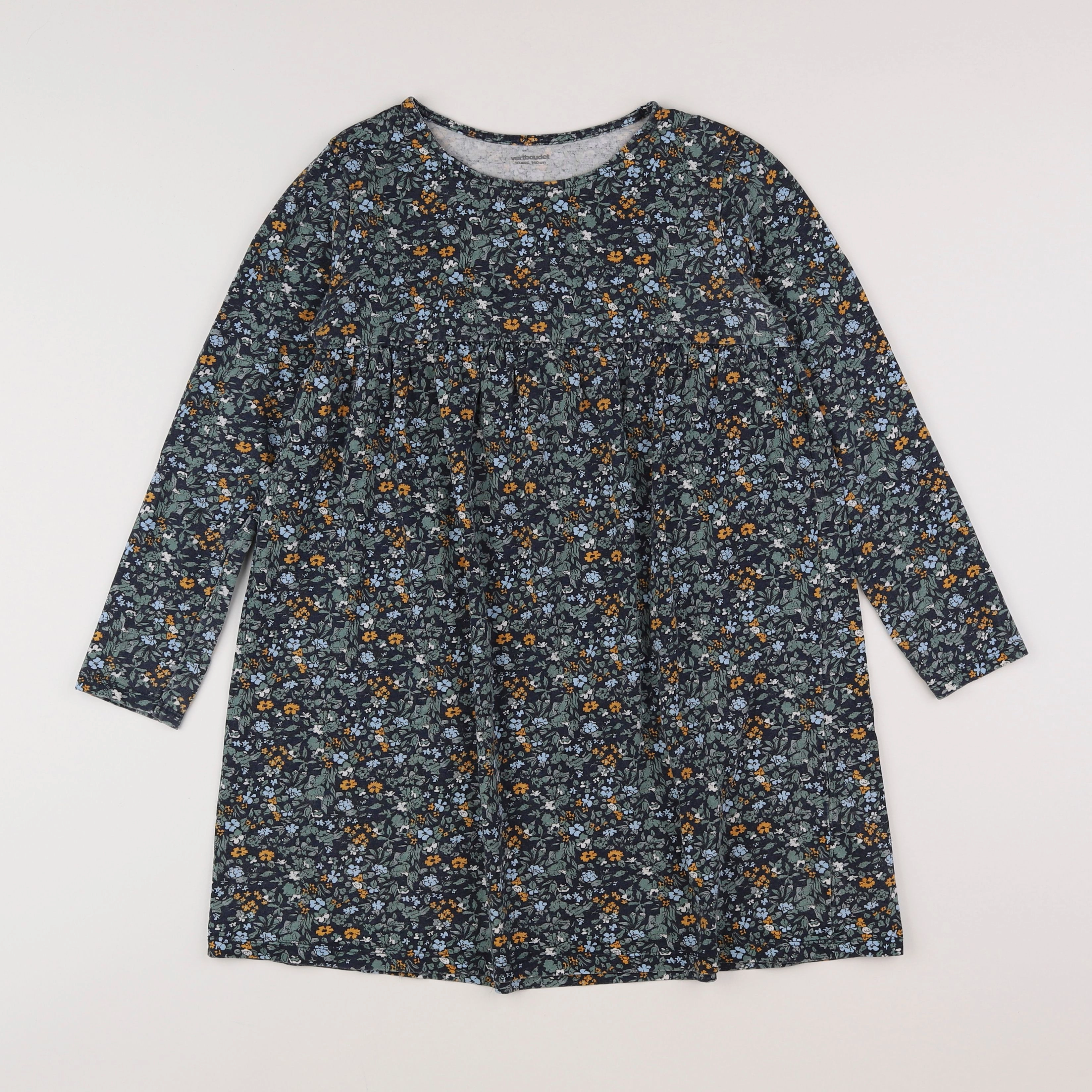 Vertbaudet - robe vert, multicolore - 10 ans