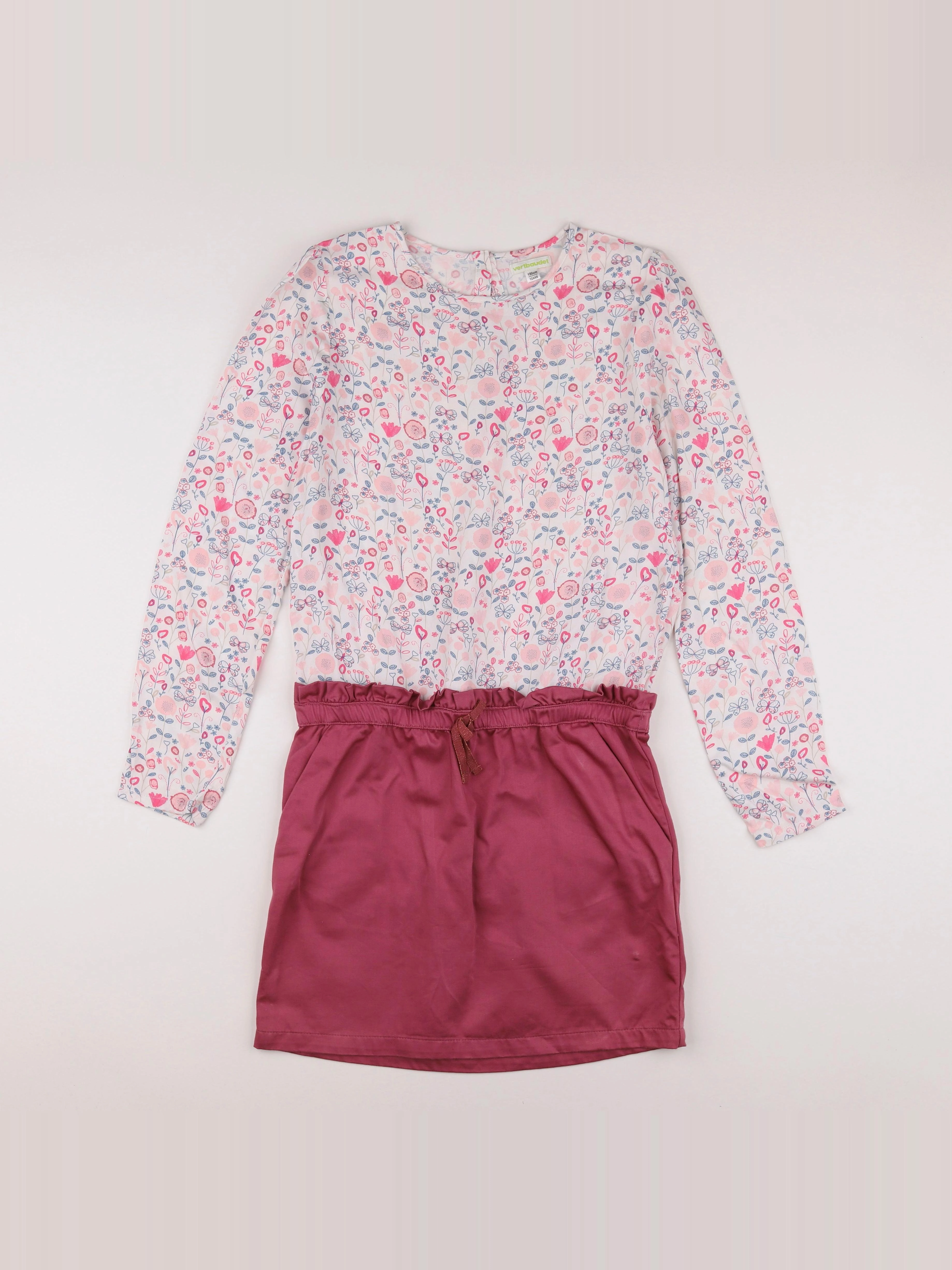Vertbaudet - robe blanc, rose - 12 ans