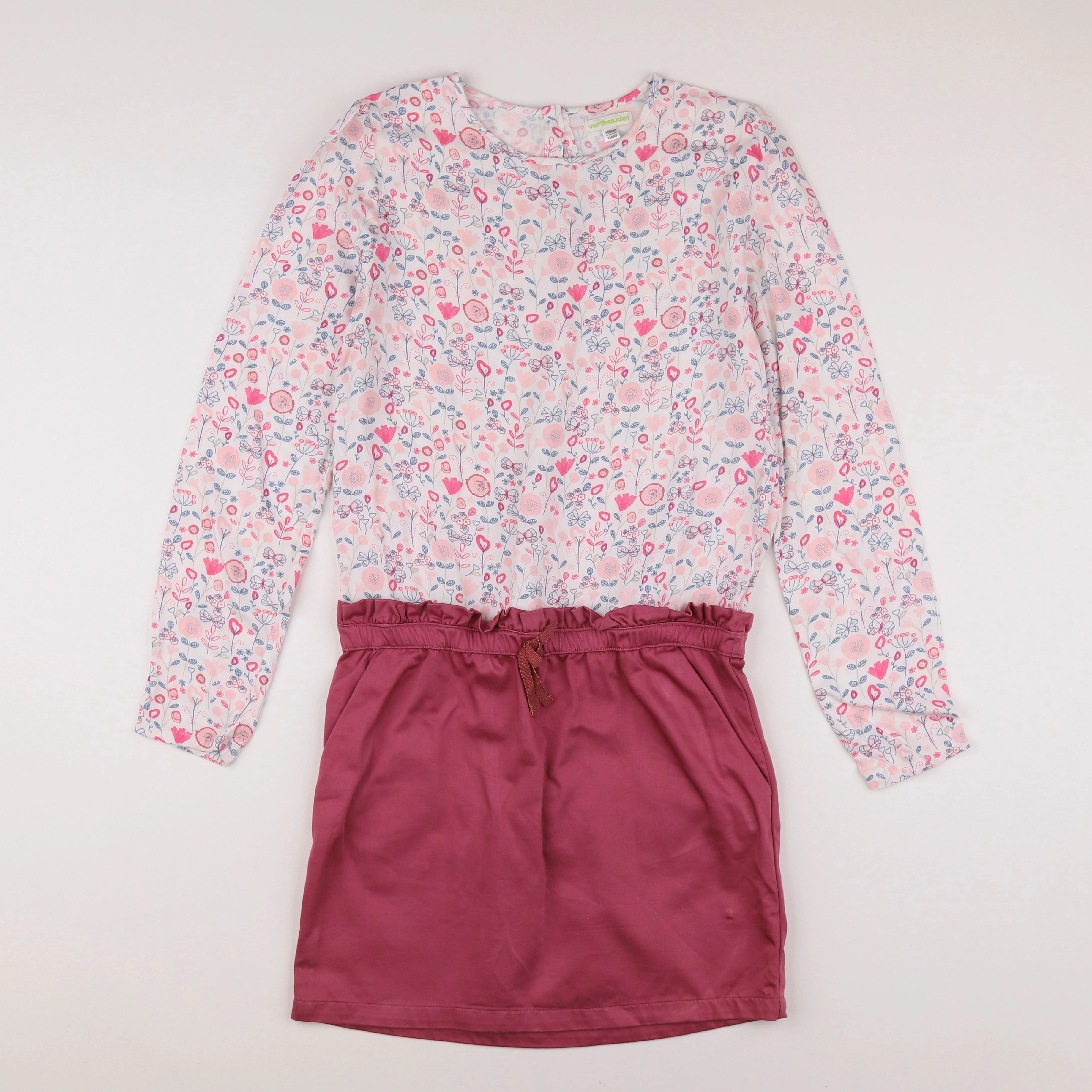 Vertbaudet - robe blanc, rose - 12 ans