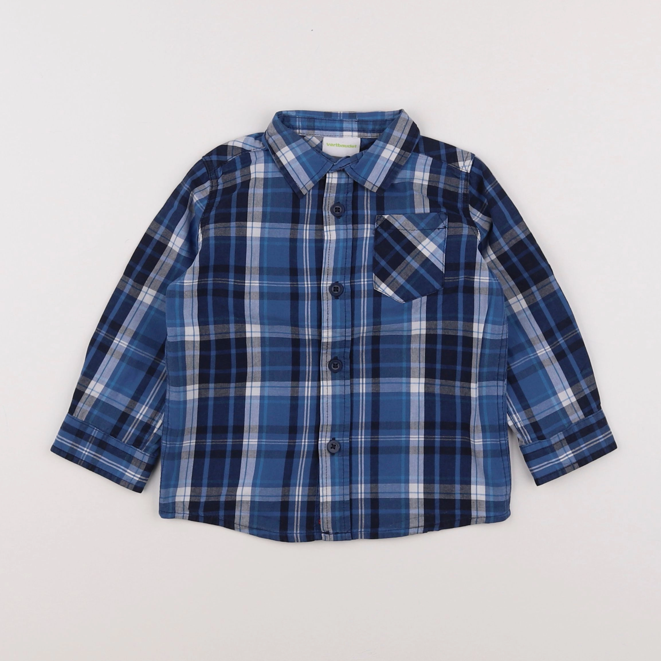Vertbaudet - chemise bleu - 2 ans