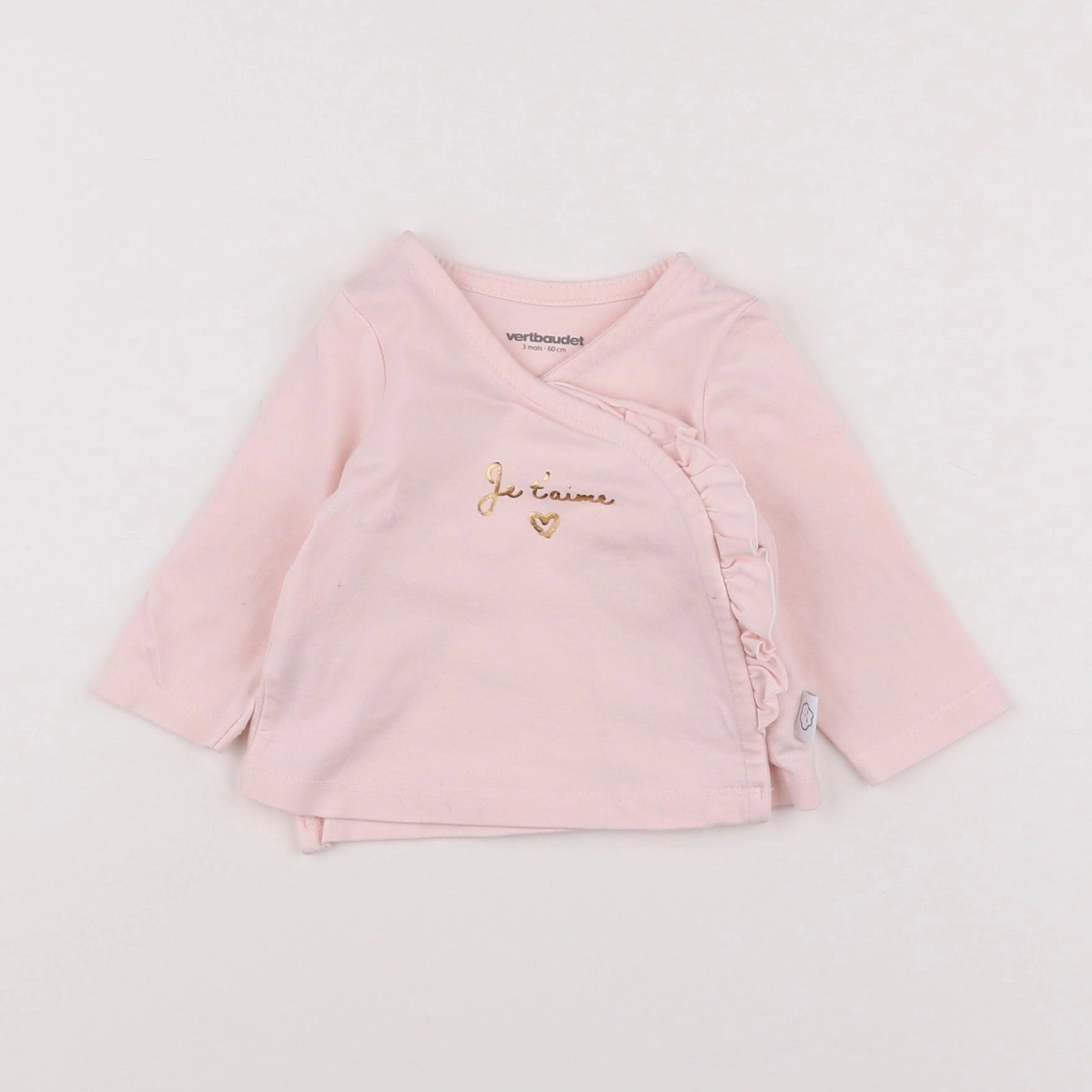 Vertbaudet - tee-shirt rose - 3 mois