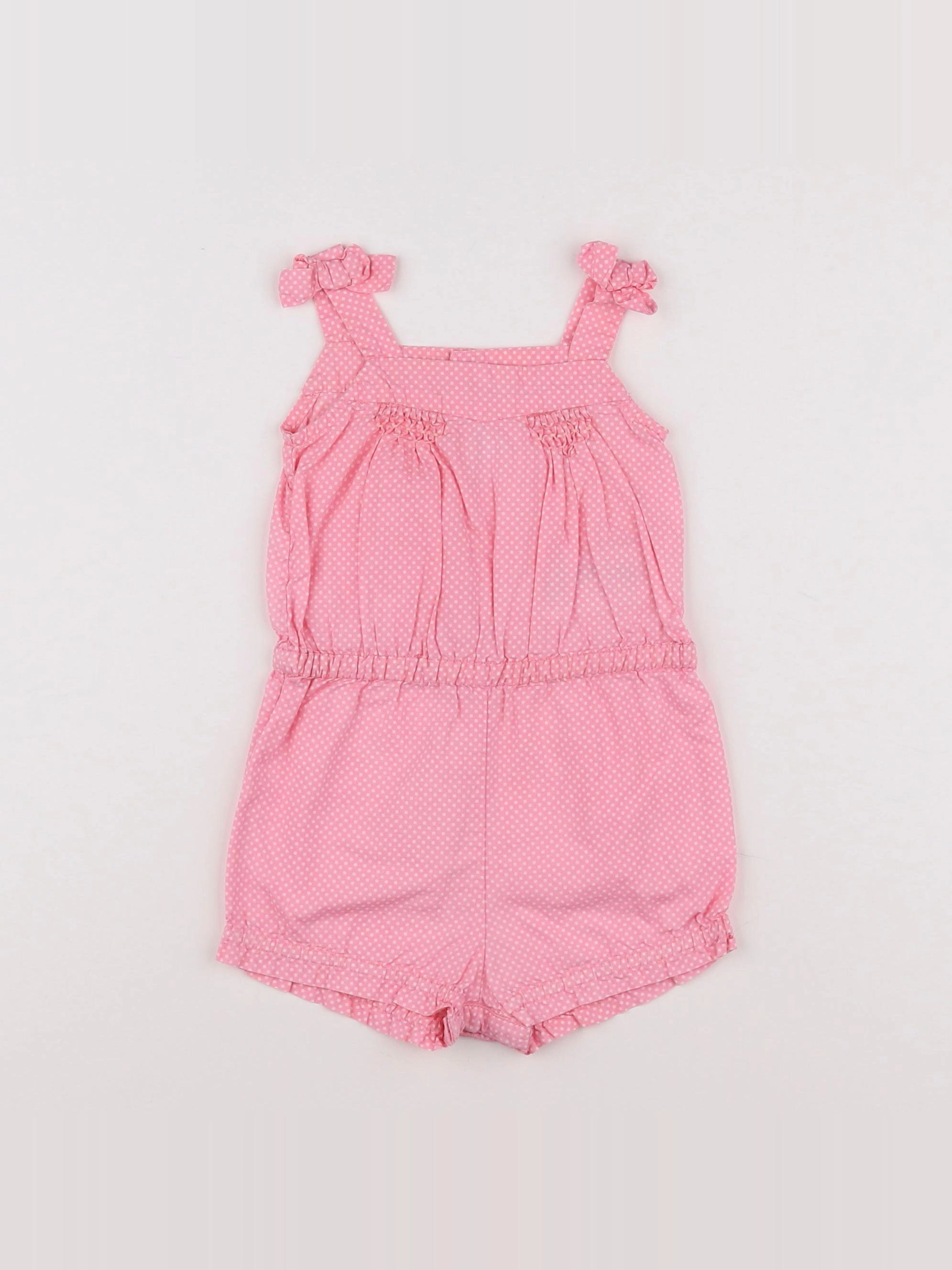 Jacadi - combinaison rose, blanc - 6 mois