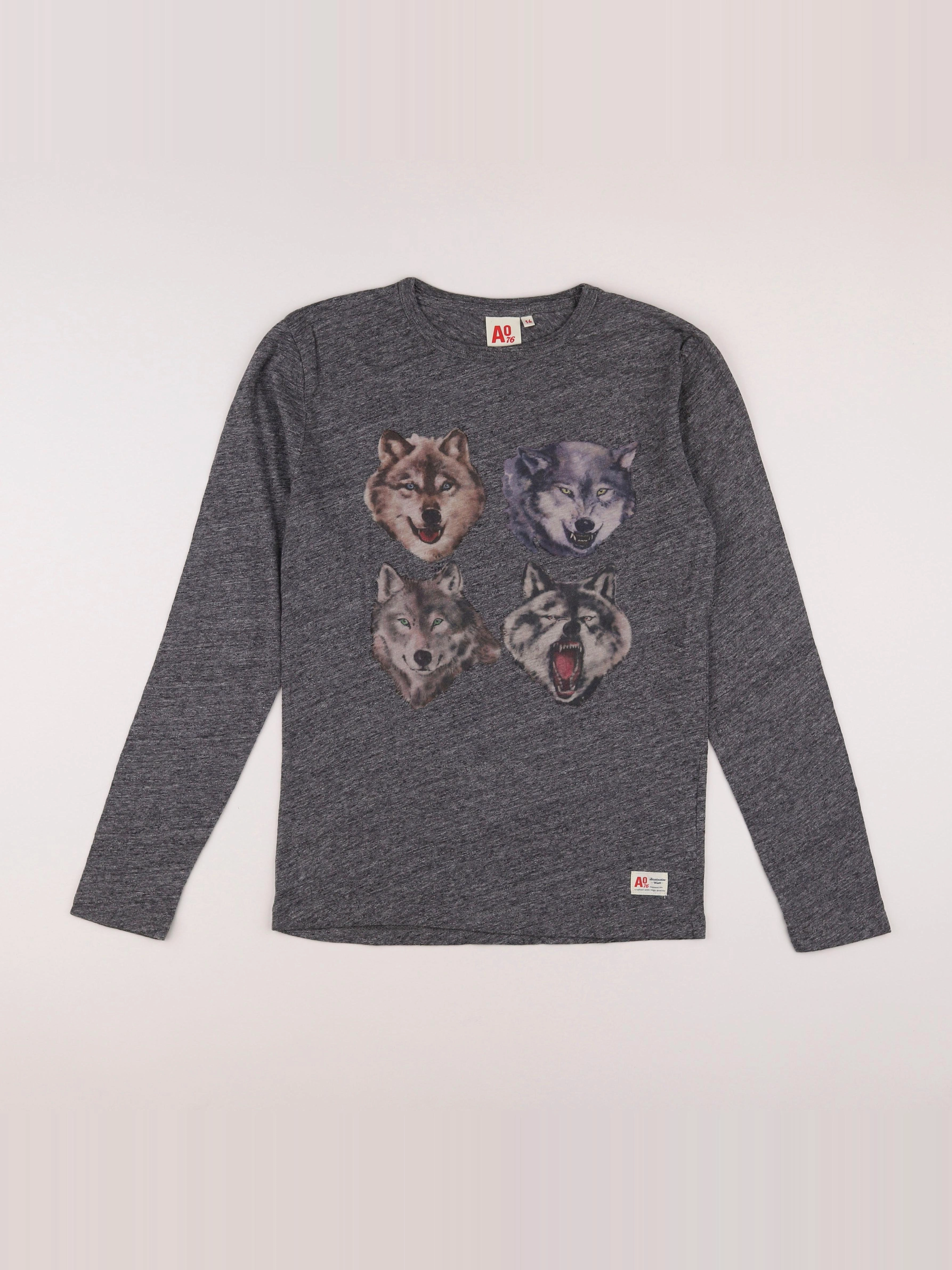American Outfitters - tee-shirt gris - 14 ans
