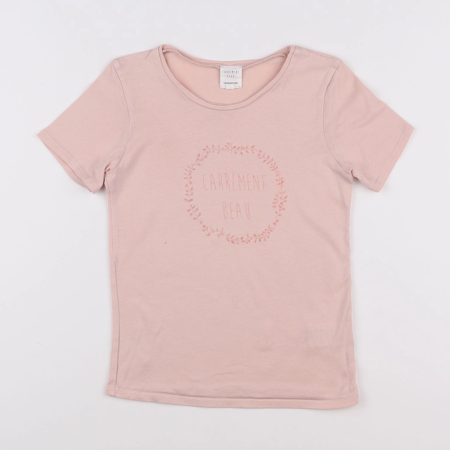 Carrément Beau - tee-shirt rose - 8 ans