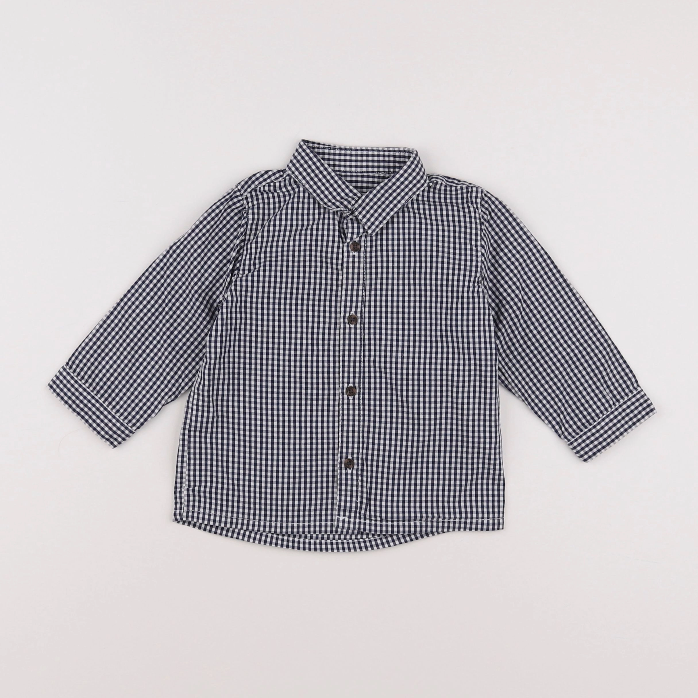 Vertbaudet - chemise blanc, bleu - 12 mois