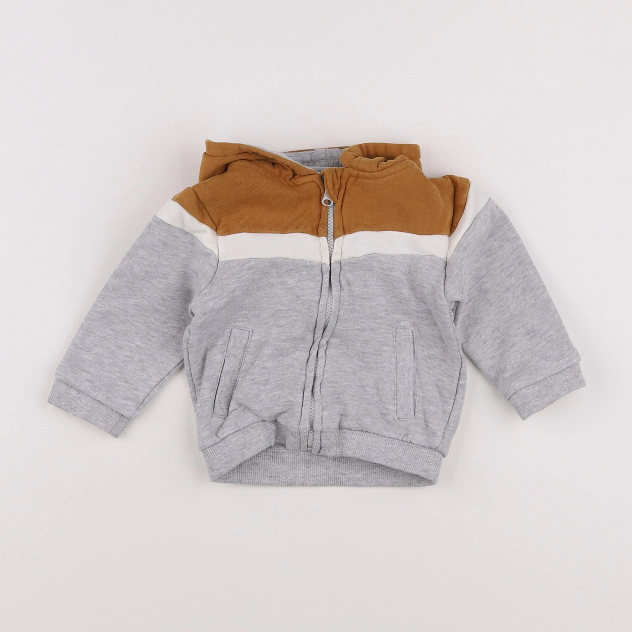 Vertbaudet - sweat gris - 9 mois