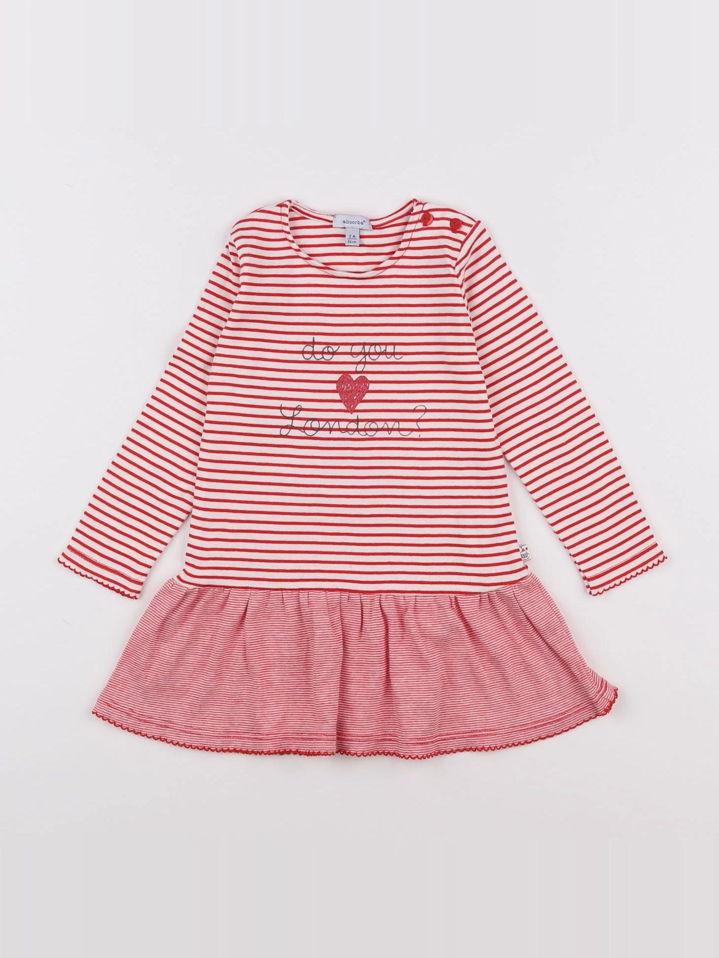 Absorba - robe blanc, rouge - 2 ans
