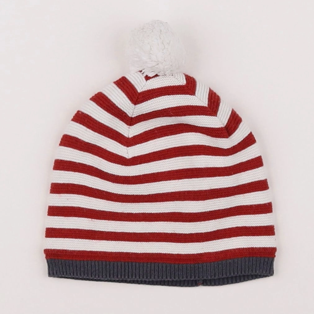 Jacadi - bonnet blanc, rouge - 12 mois