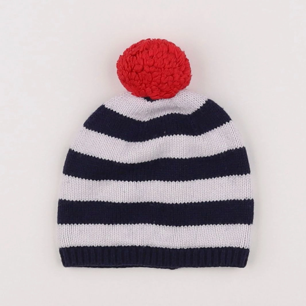 Jacadi - bonnet blanc, bleu - 12 mois