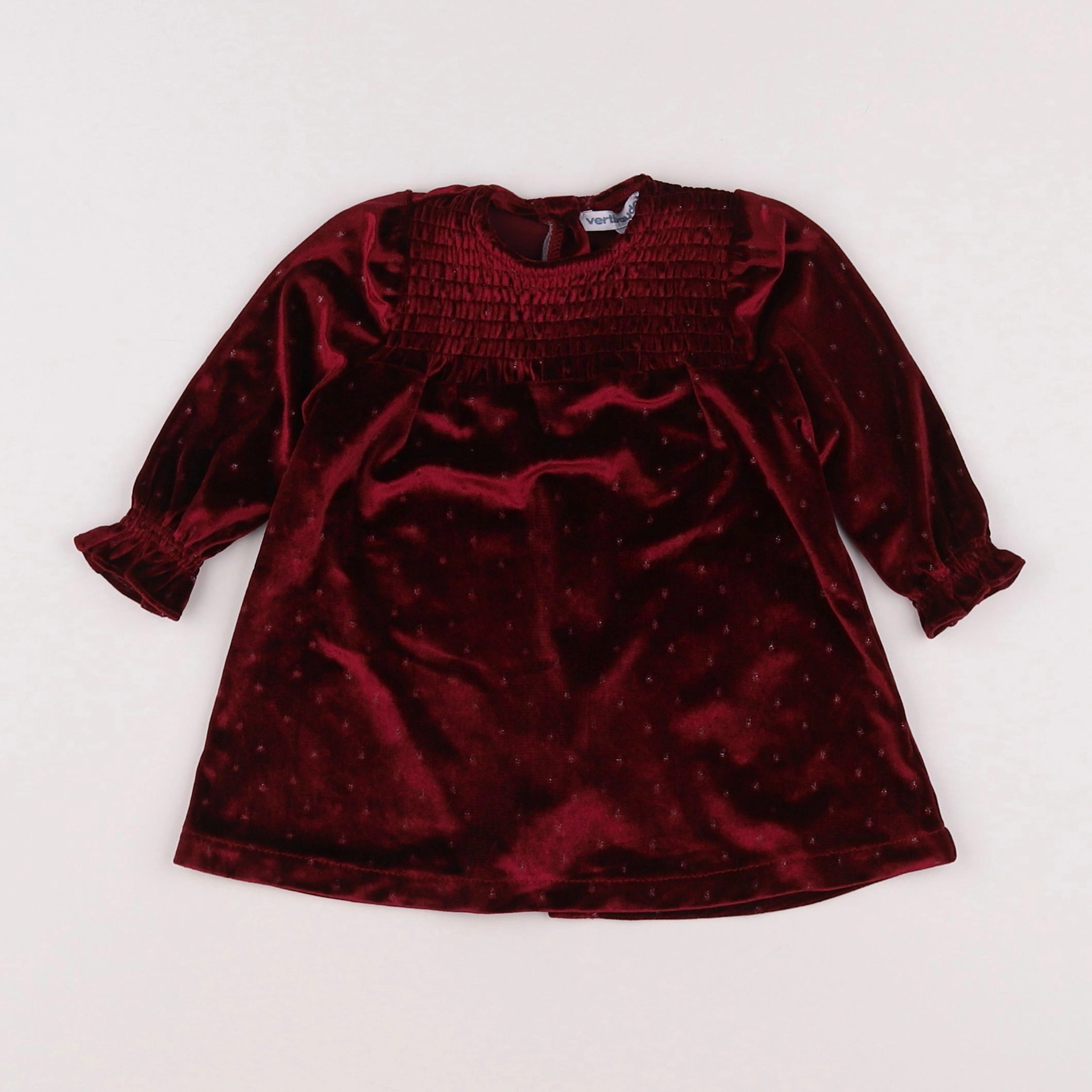 Vertbaudet - robe rouge, violet - 6 mois