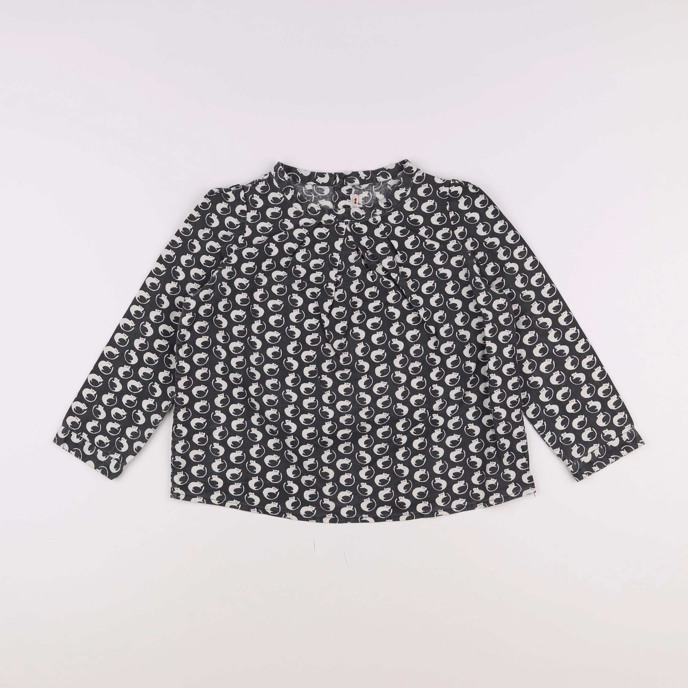 Bonpoint - blouse gris, blanc - 6 ans