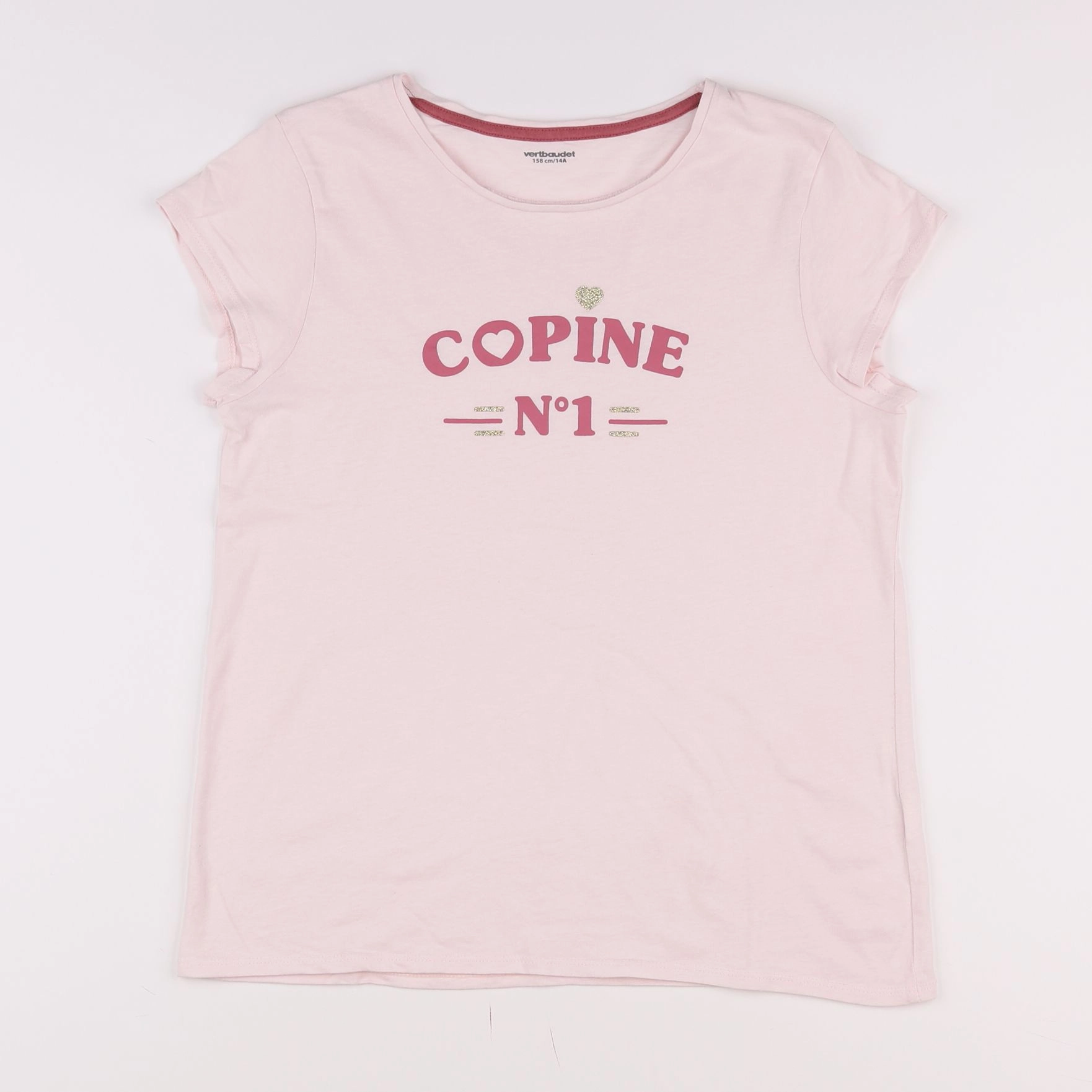 Vertbaudet - tee-shirt rose - 14 ans