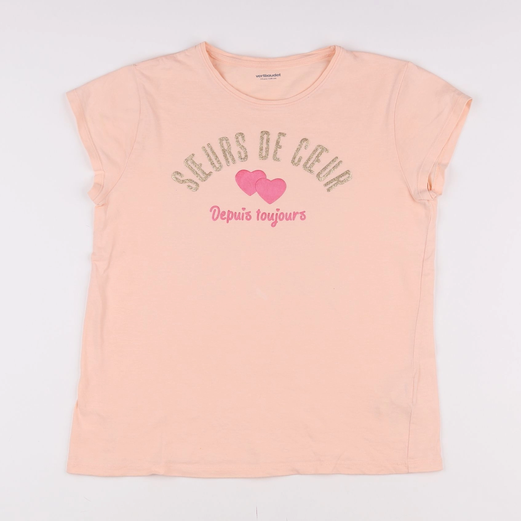 Vertbaudet - tee-shirt rose - 14 ans