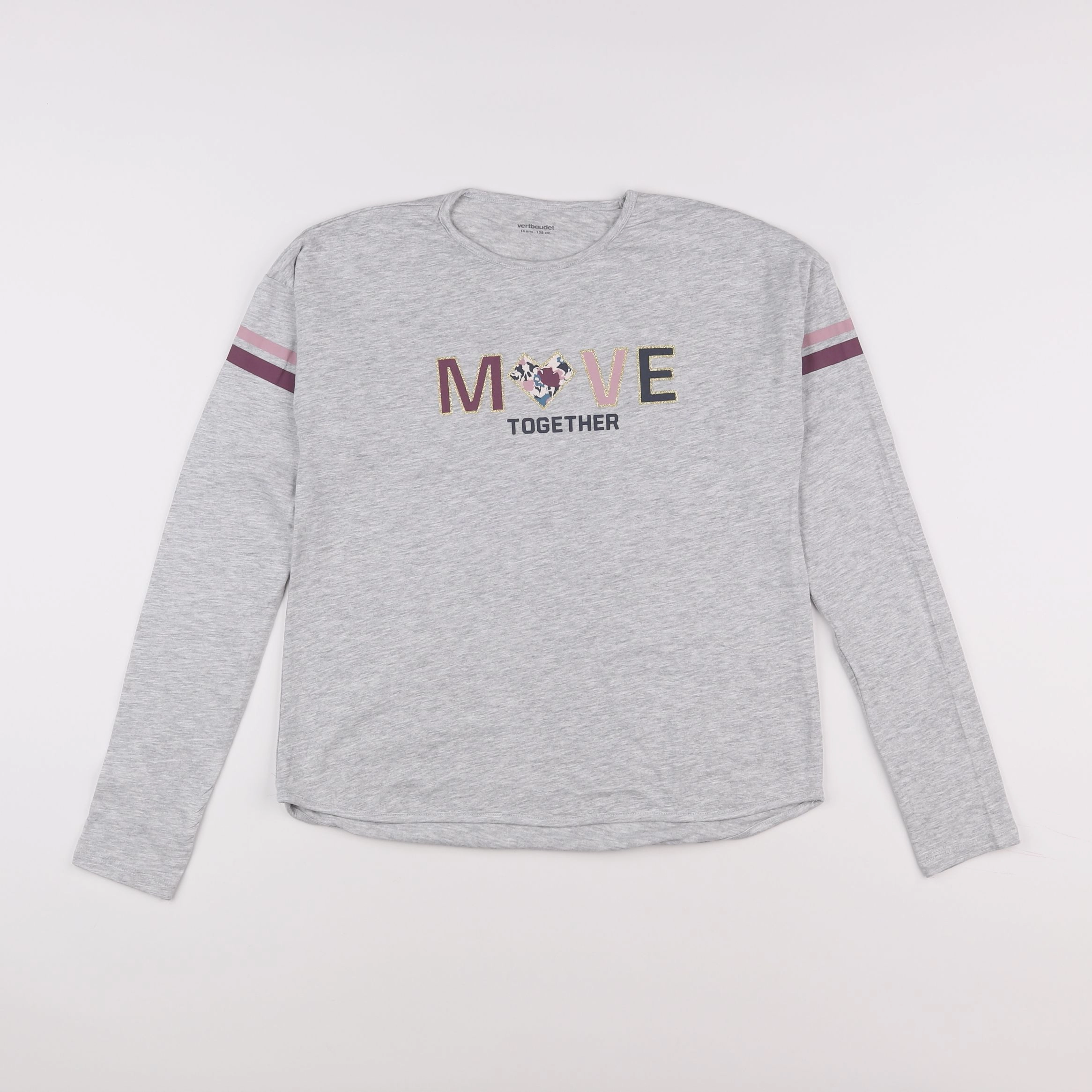Vertbaudet - tee-shirt gris - 14 ans