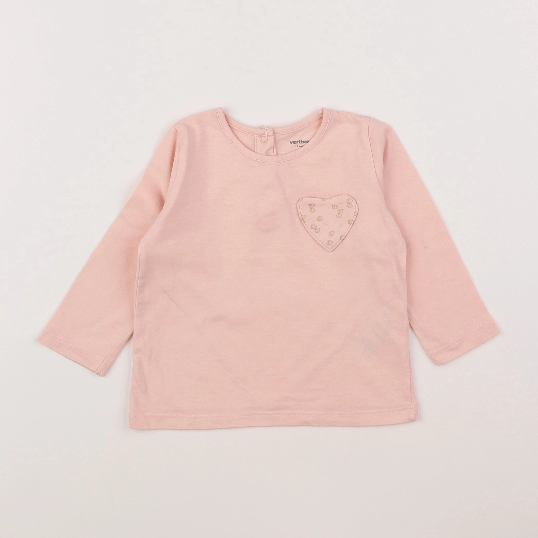 Vertbaudet - tee-shirt rose - 12 mois