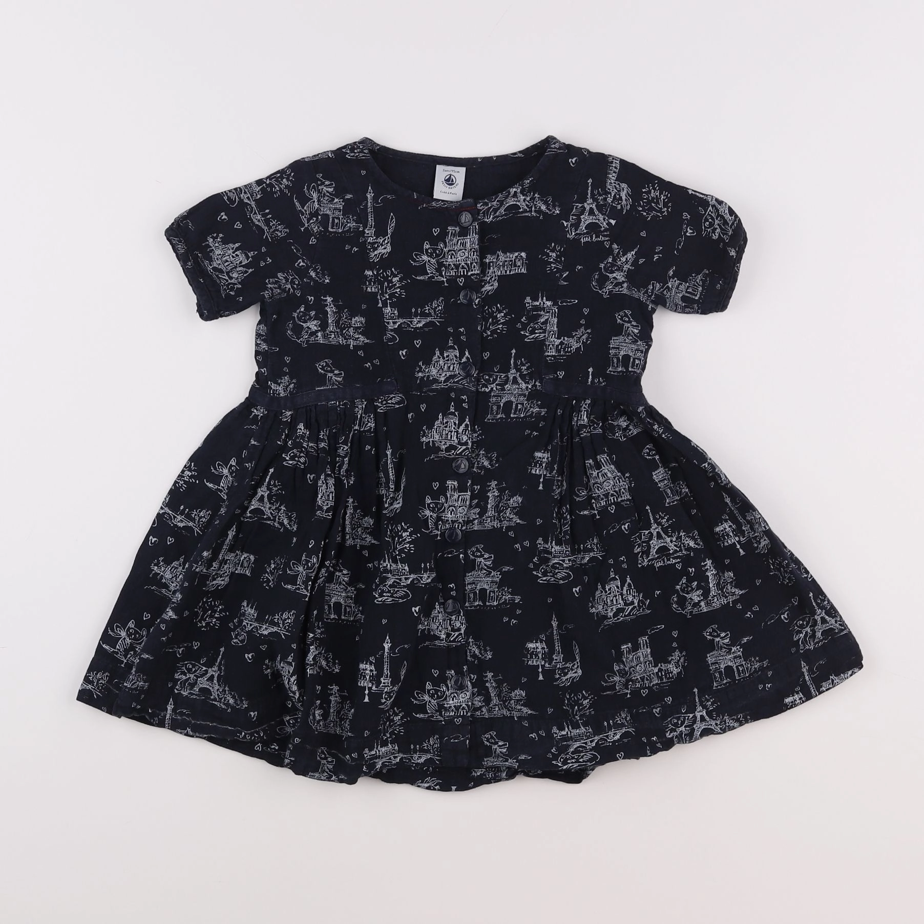 Petit Bateau - robe bleu - 3 ans
