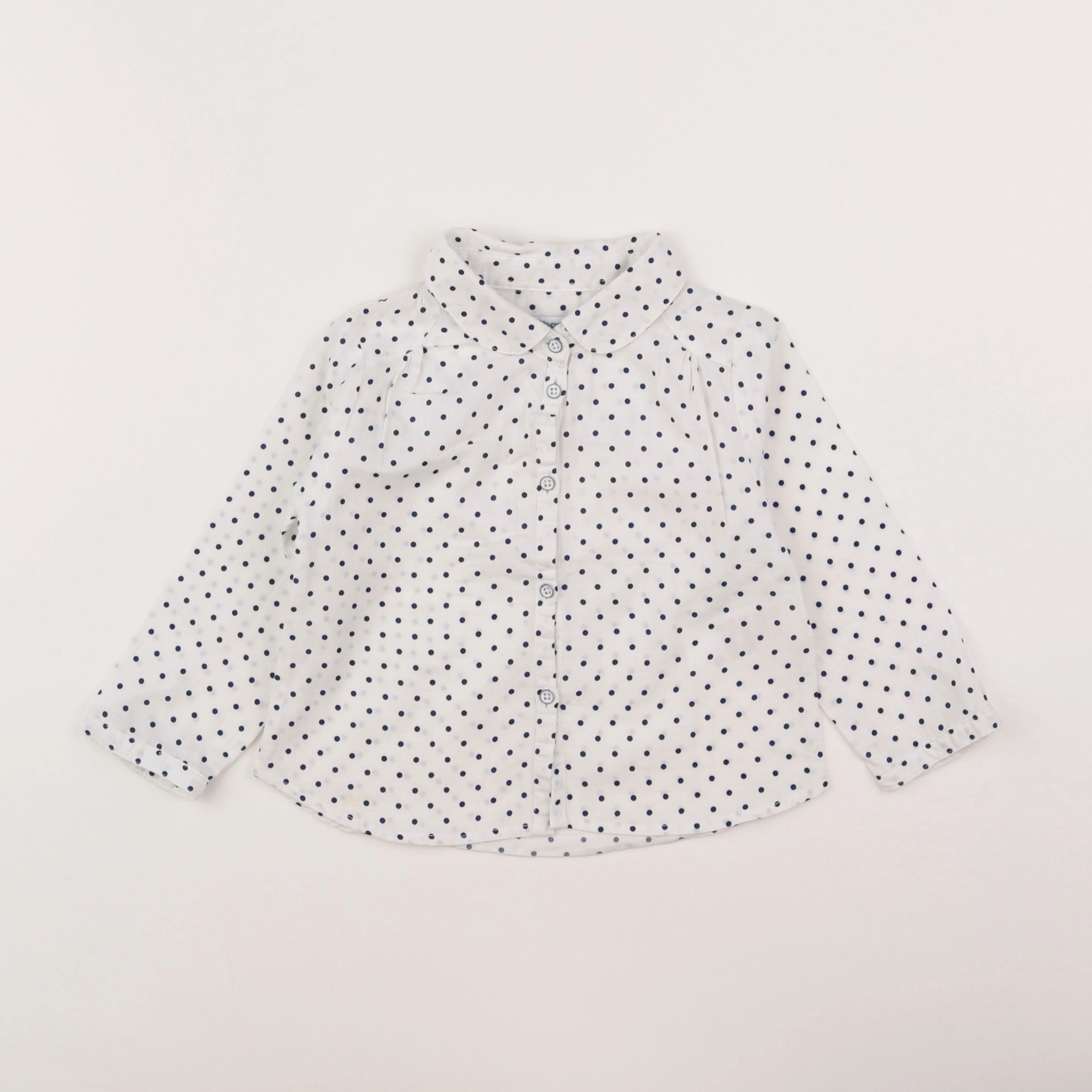 Vertbaudet - chemise blanc, bleu - 2 ans