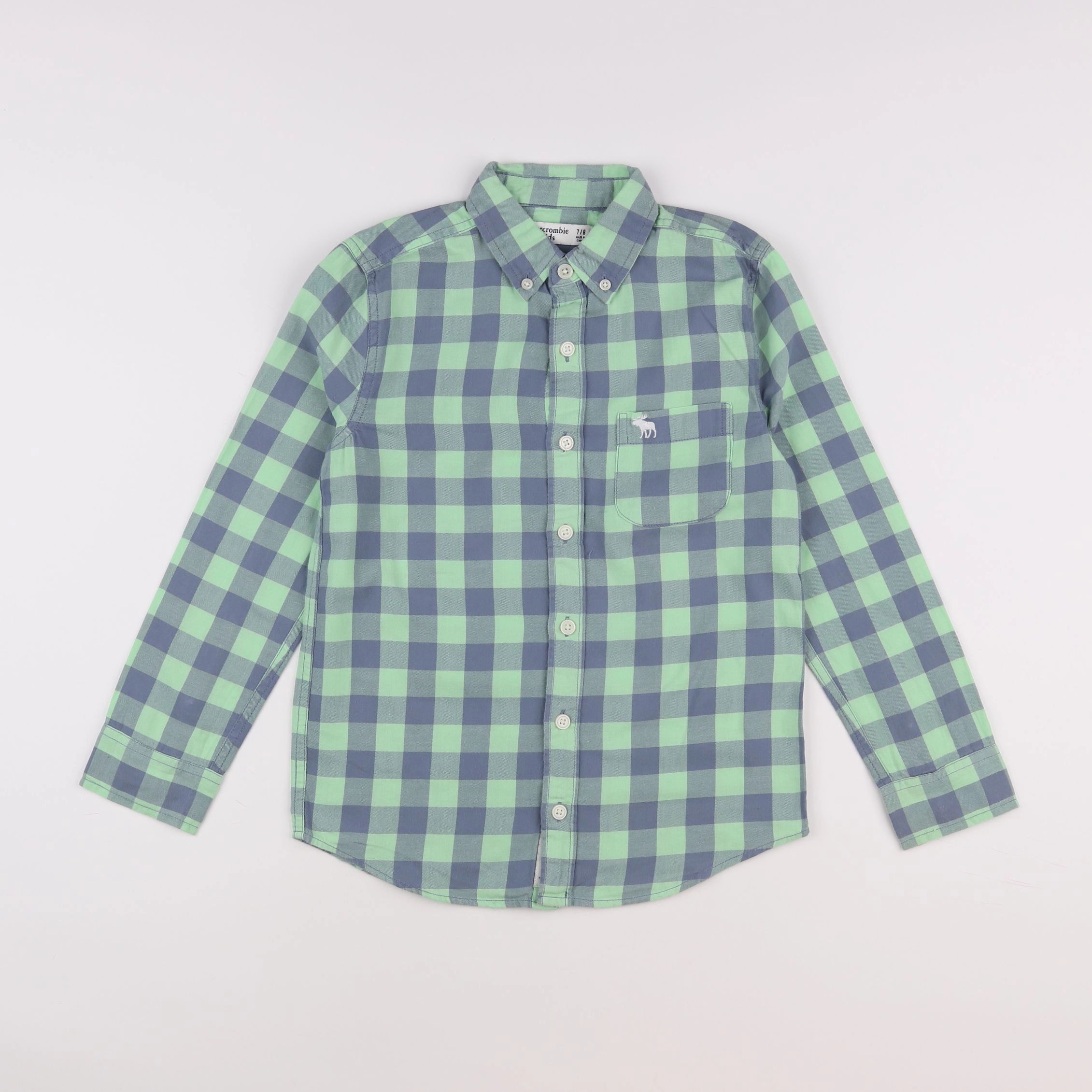 Abercrombie - chemise vert - 7/8 ans