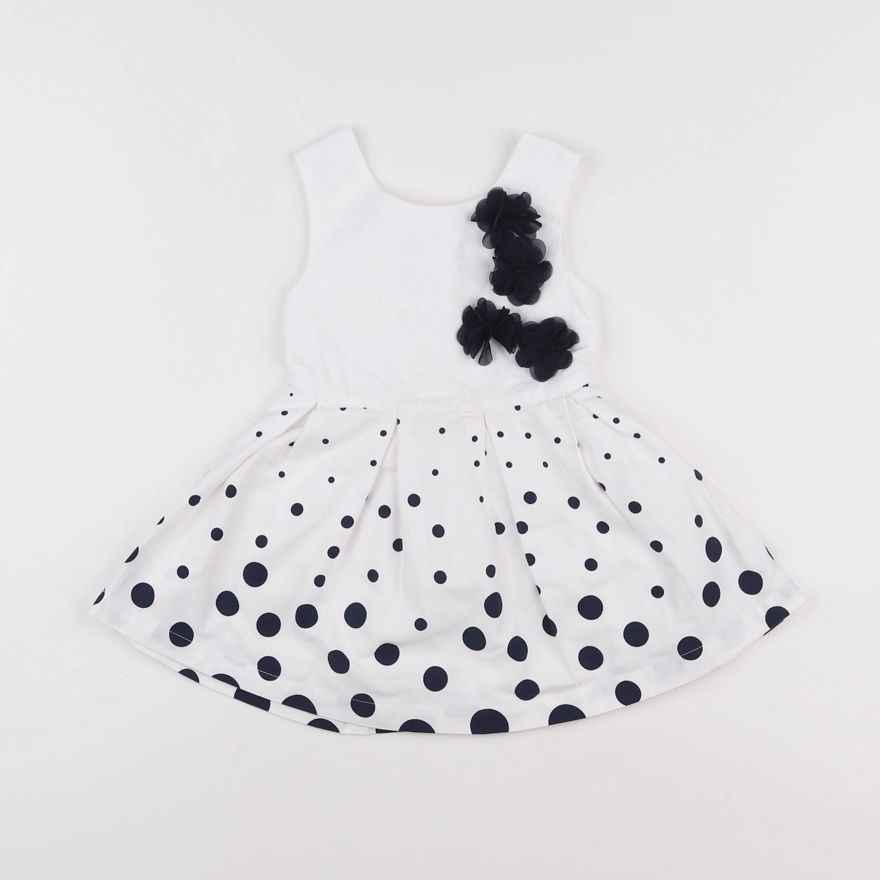Vertbaudet - robe blanc, noir - 2 ans
