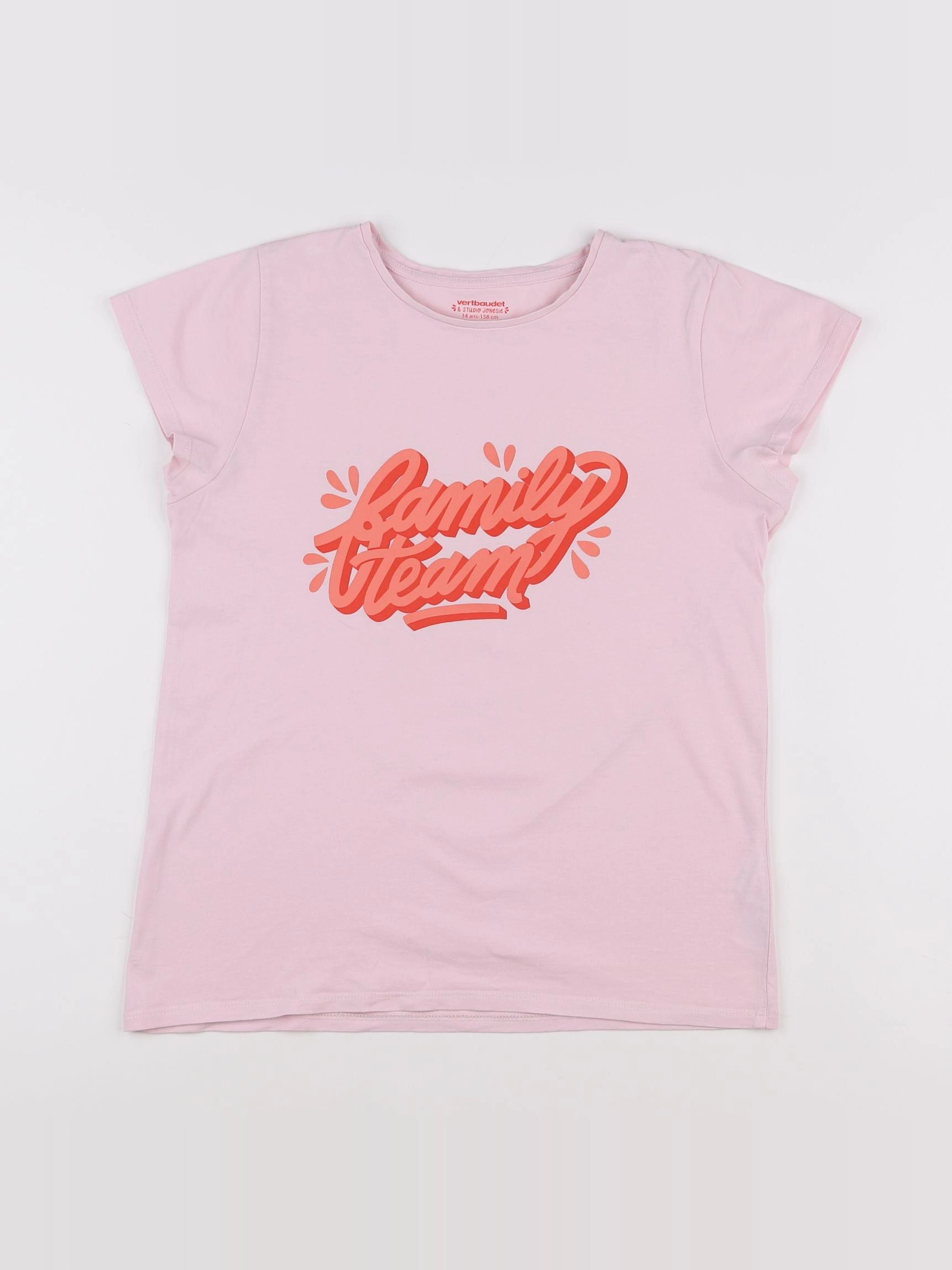 Vertbaudet - tee-shirt rose - 14 ans