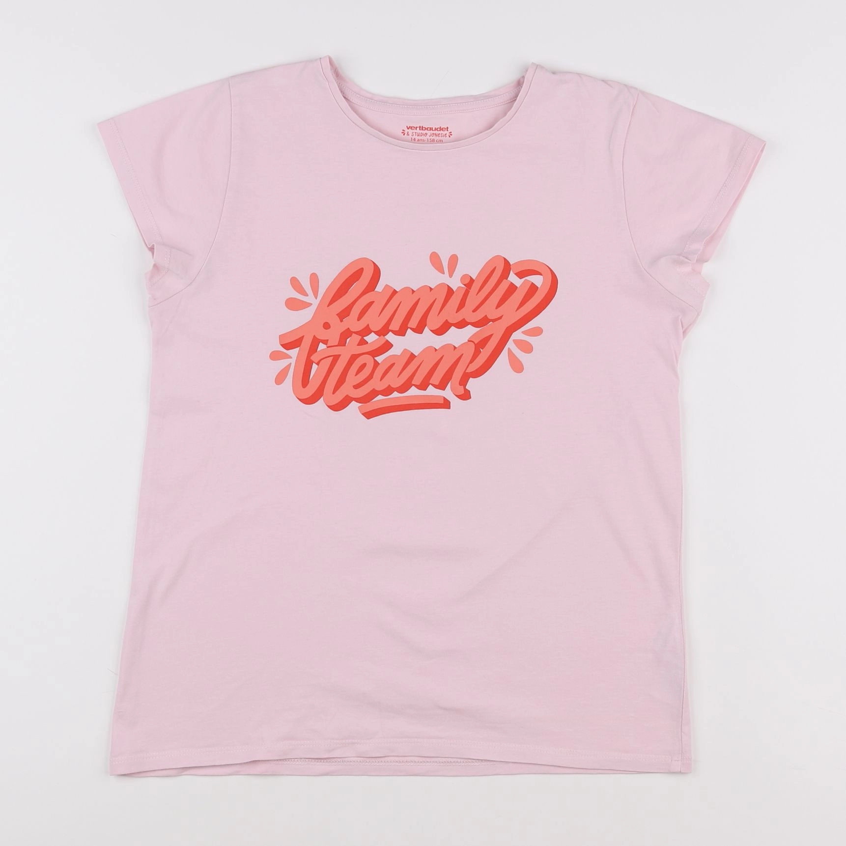Vertbaudet - tee-shirt rose - 14 ans