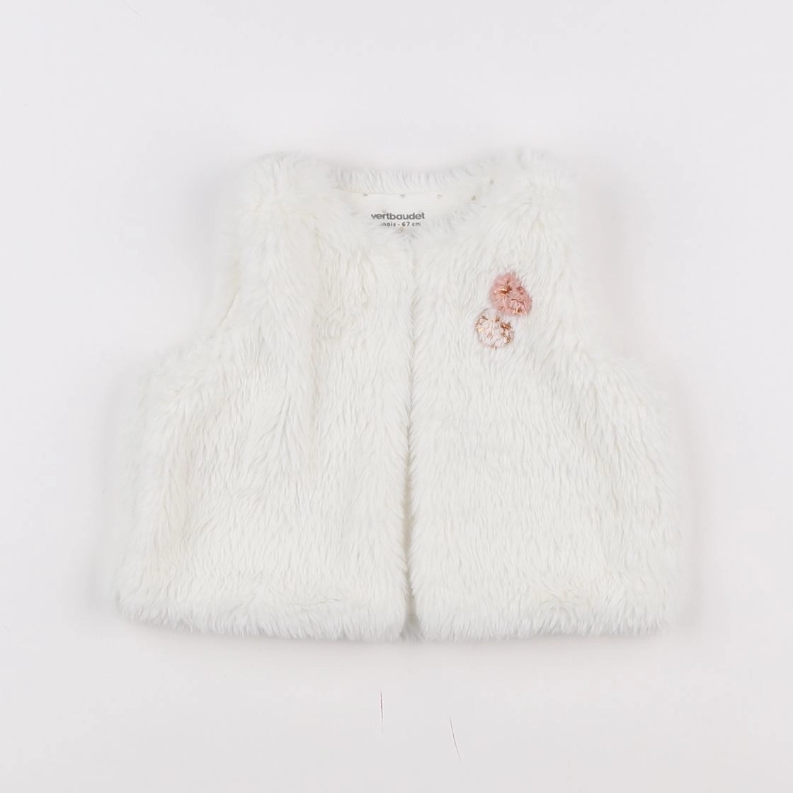 Vertbaudet - gilet blanc - 6 mois