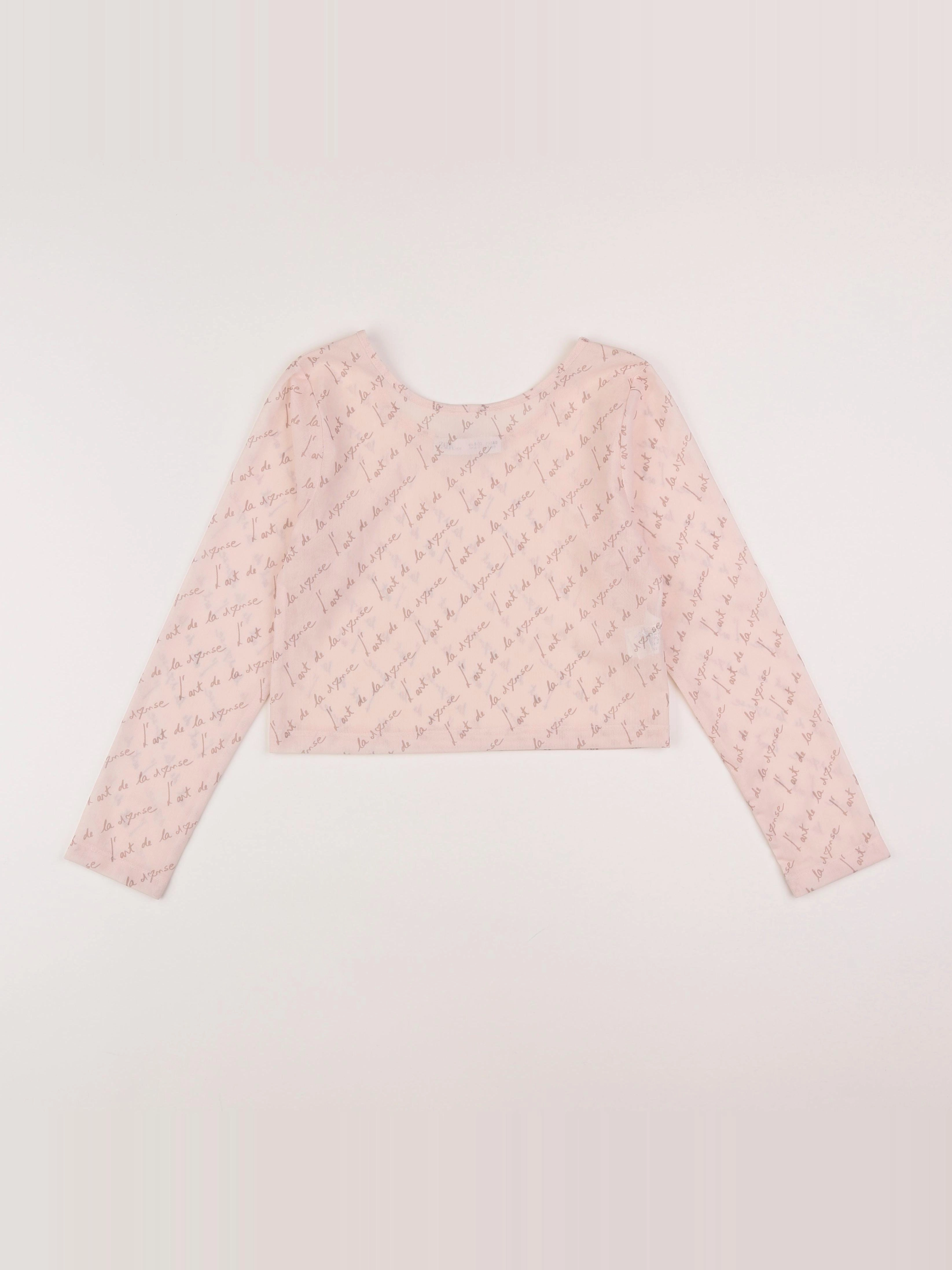Zara - tee-shirt transparent rose - 9/10 ans