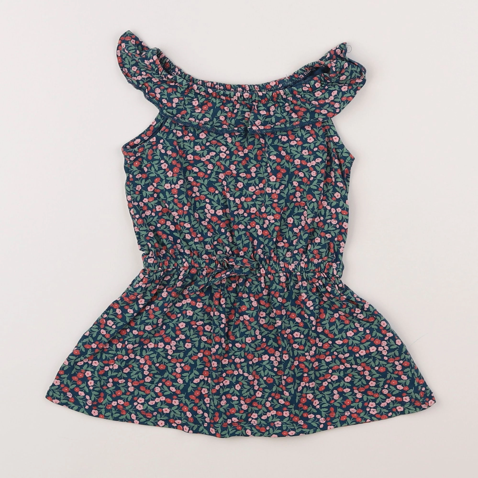Vertbaudet - robe vert, multicolore - 2 ans