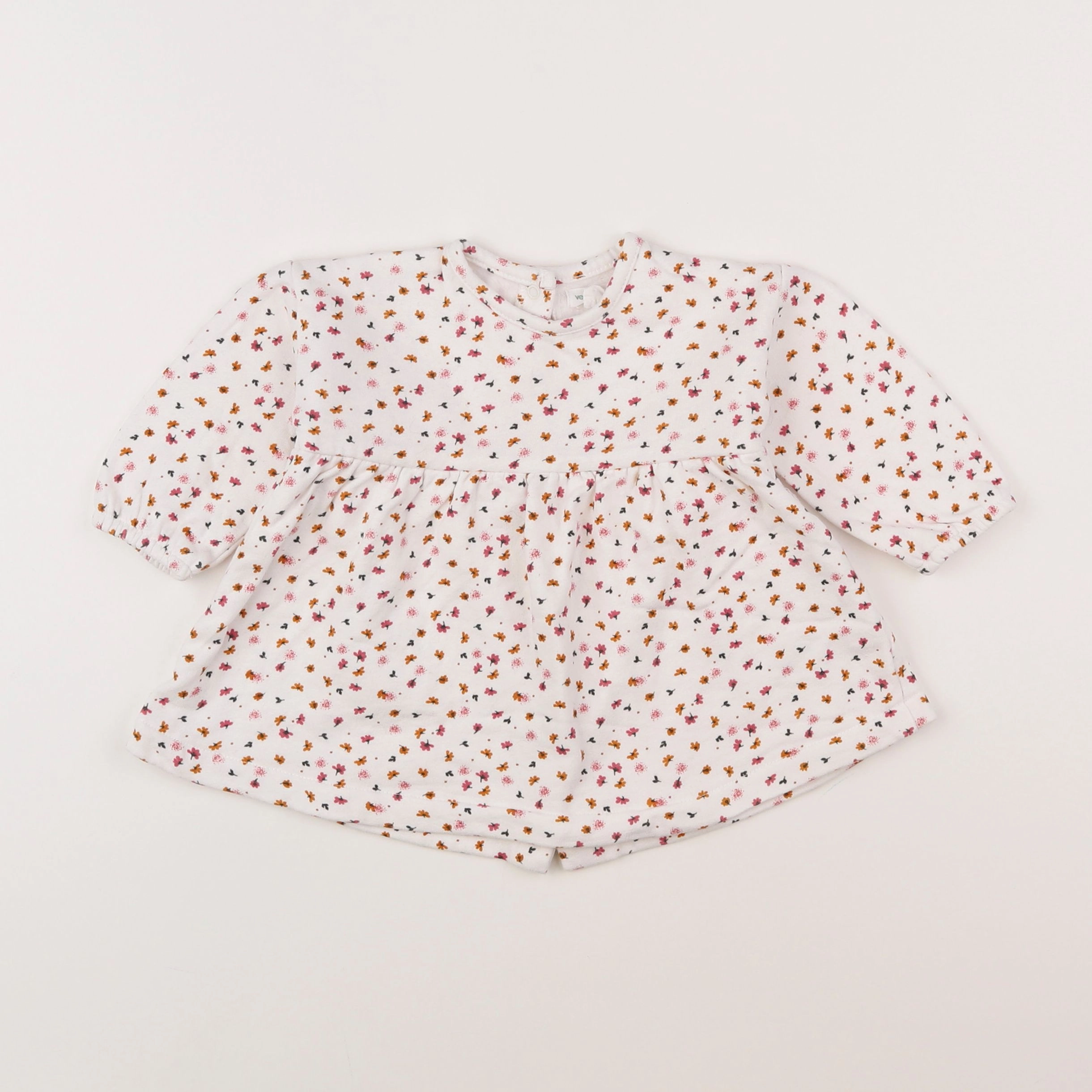 Vertbaudet - robe blanc, multicolore - 9 mois