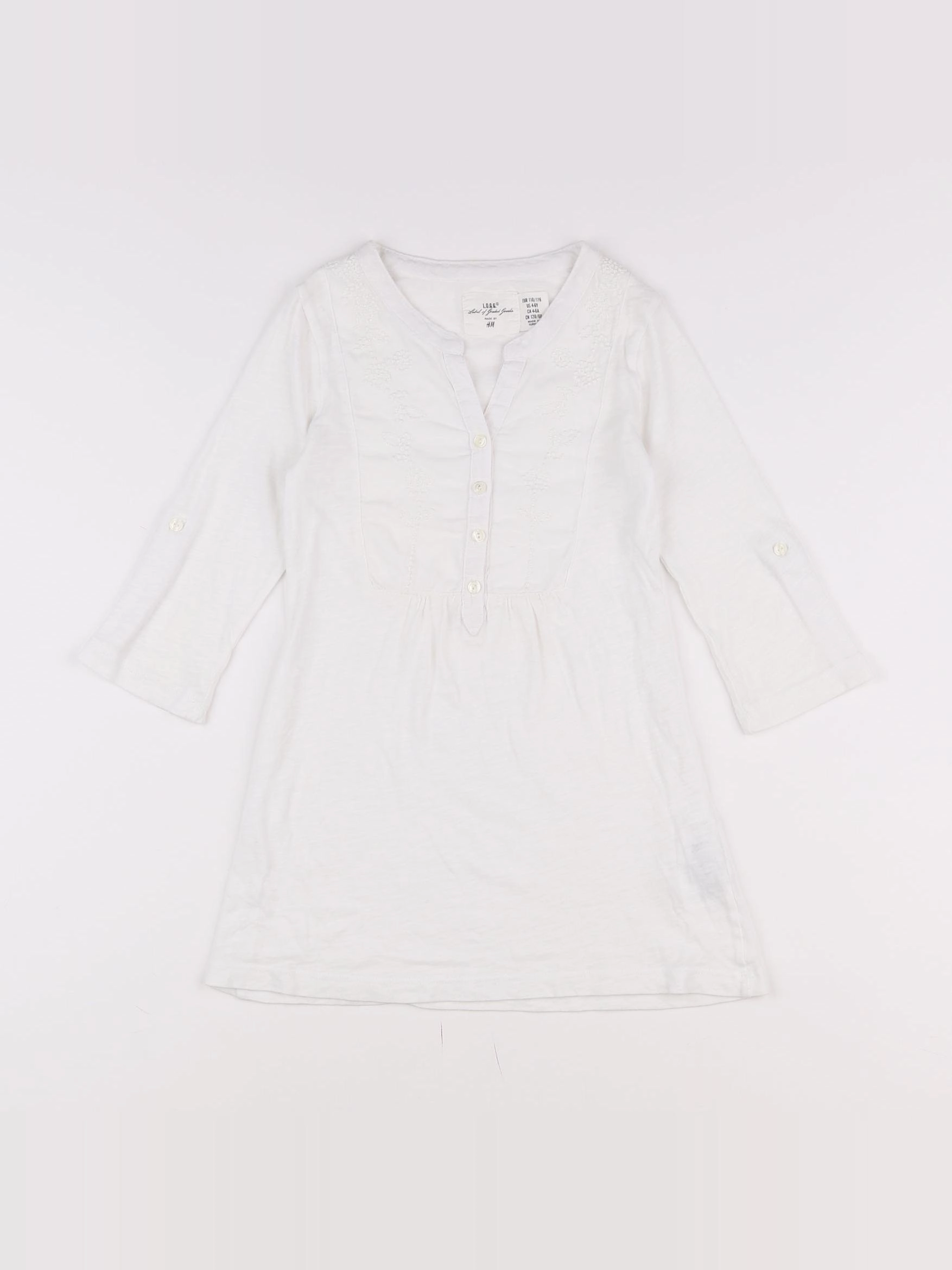 H&M - robe blanc - 4/6 ans