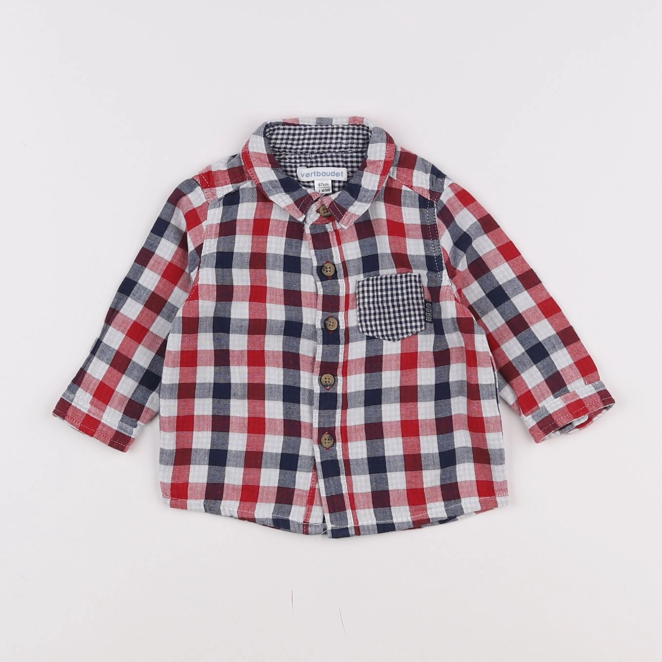 Vertbaudet - chemise multicolore - 6 mois