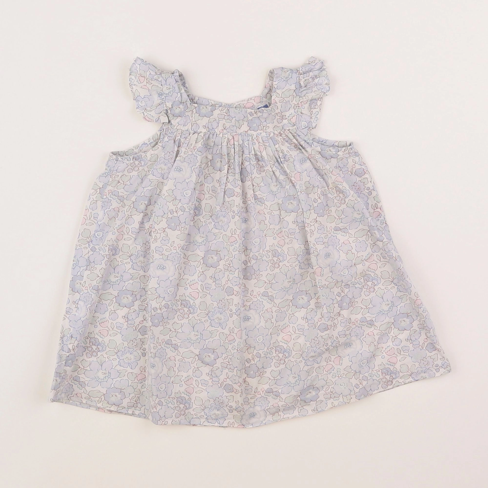 Jacadi - robe liberty bleu, blanc - 6 mois