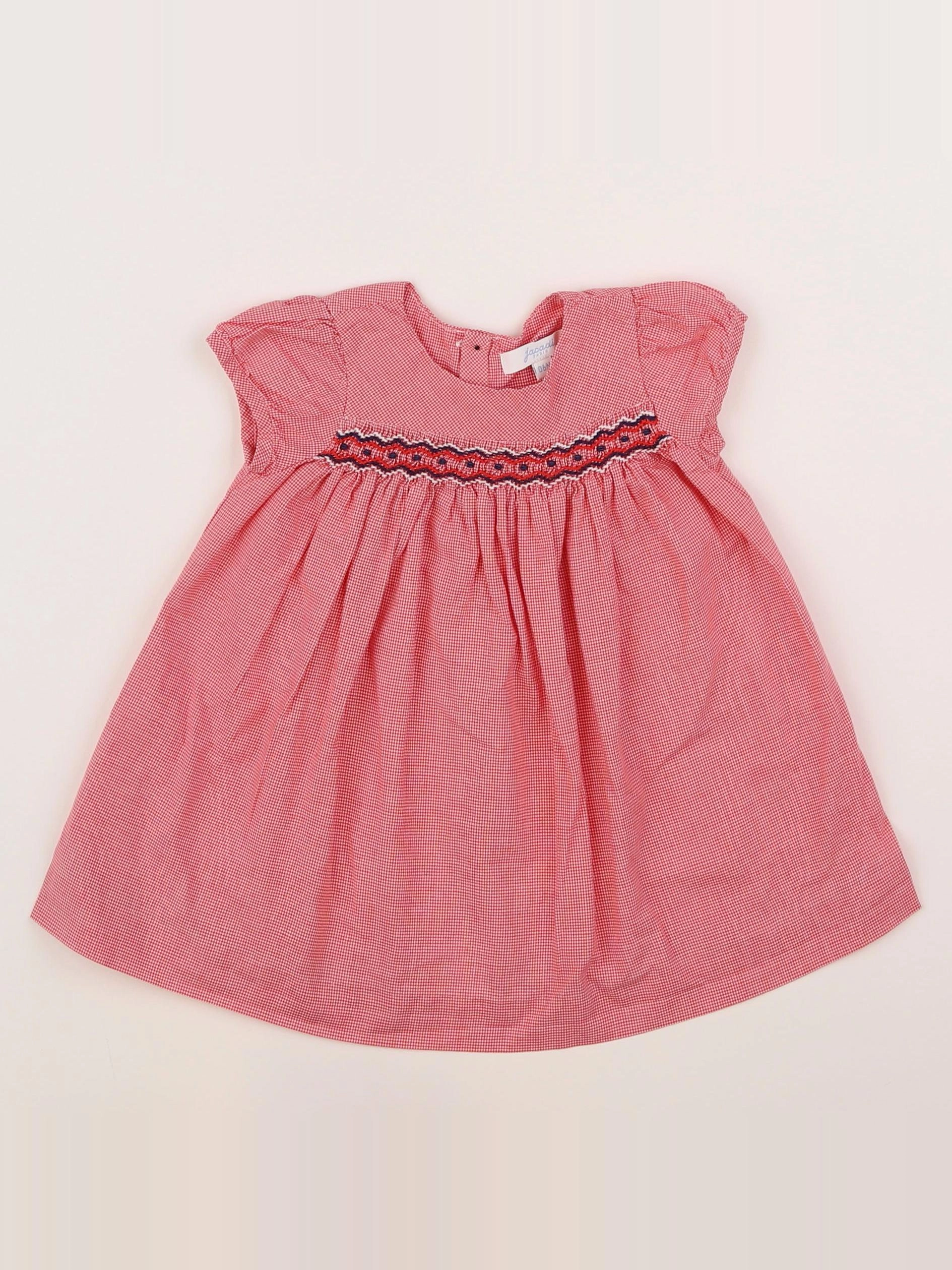 Jacadi - robe rouge, blanc - 6 mois