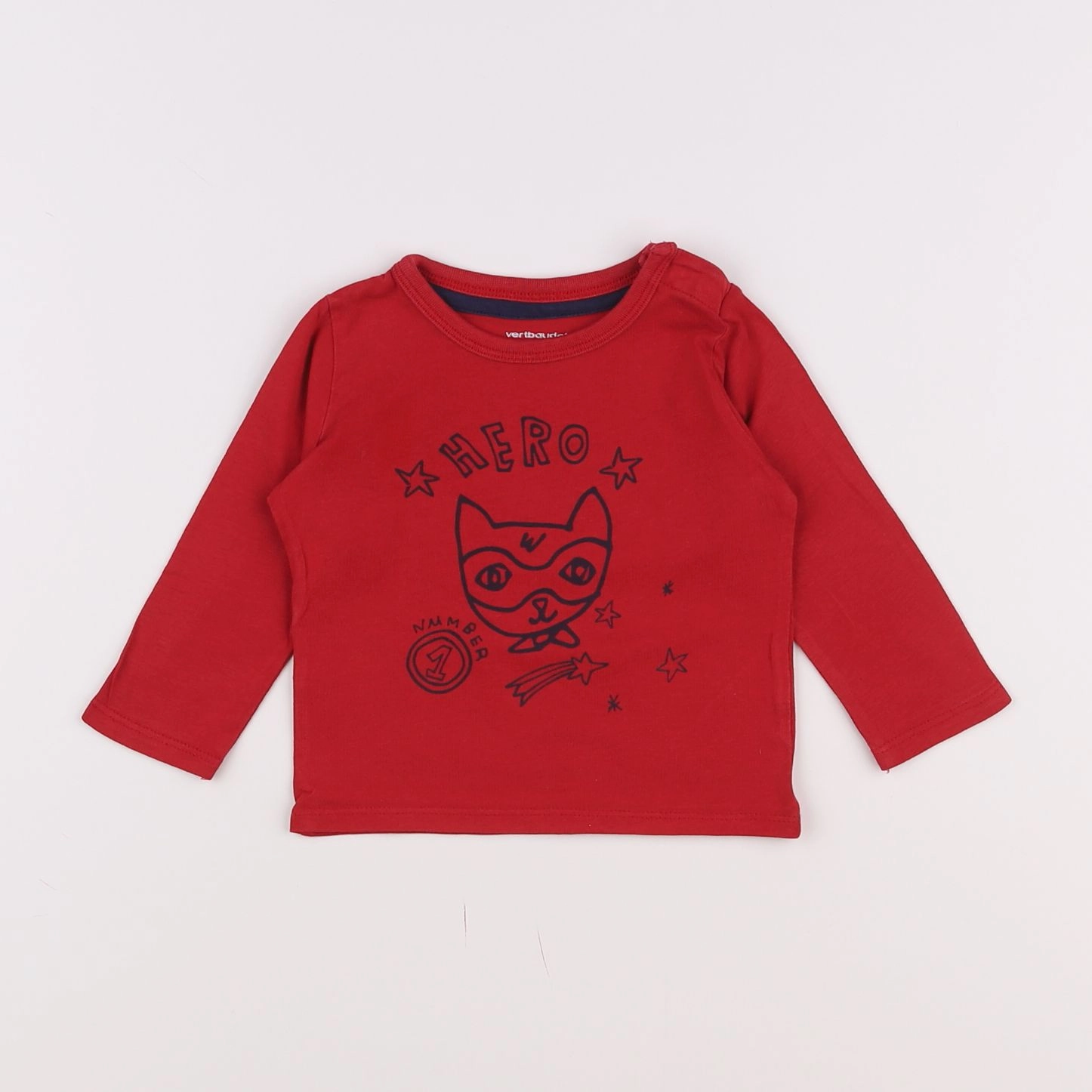 Vertbaudet - tee-shirt rouge - 9 mois