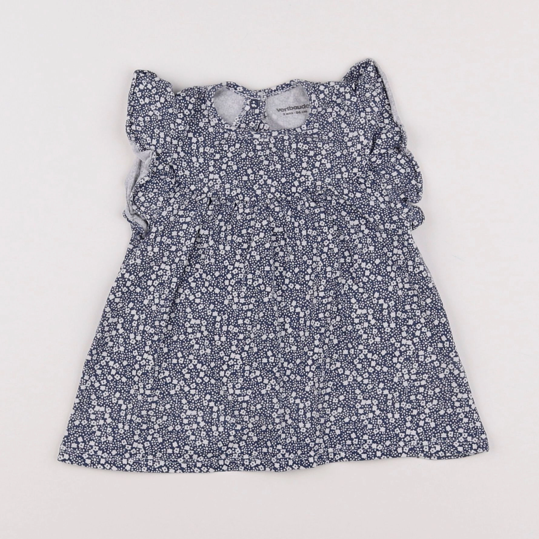 Vertbaudet - tee-shirt bleu, blanc - 2 ans