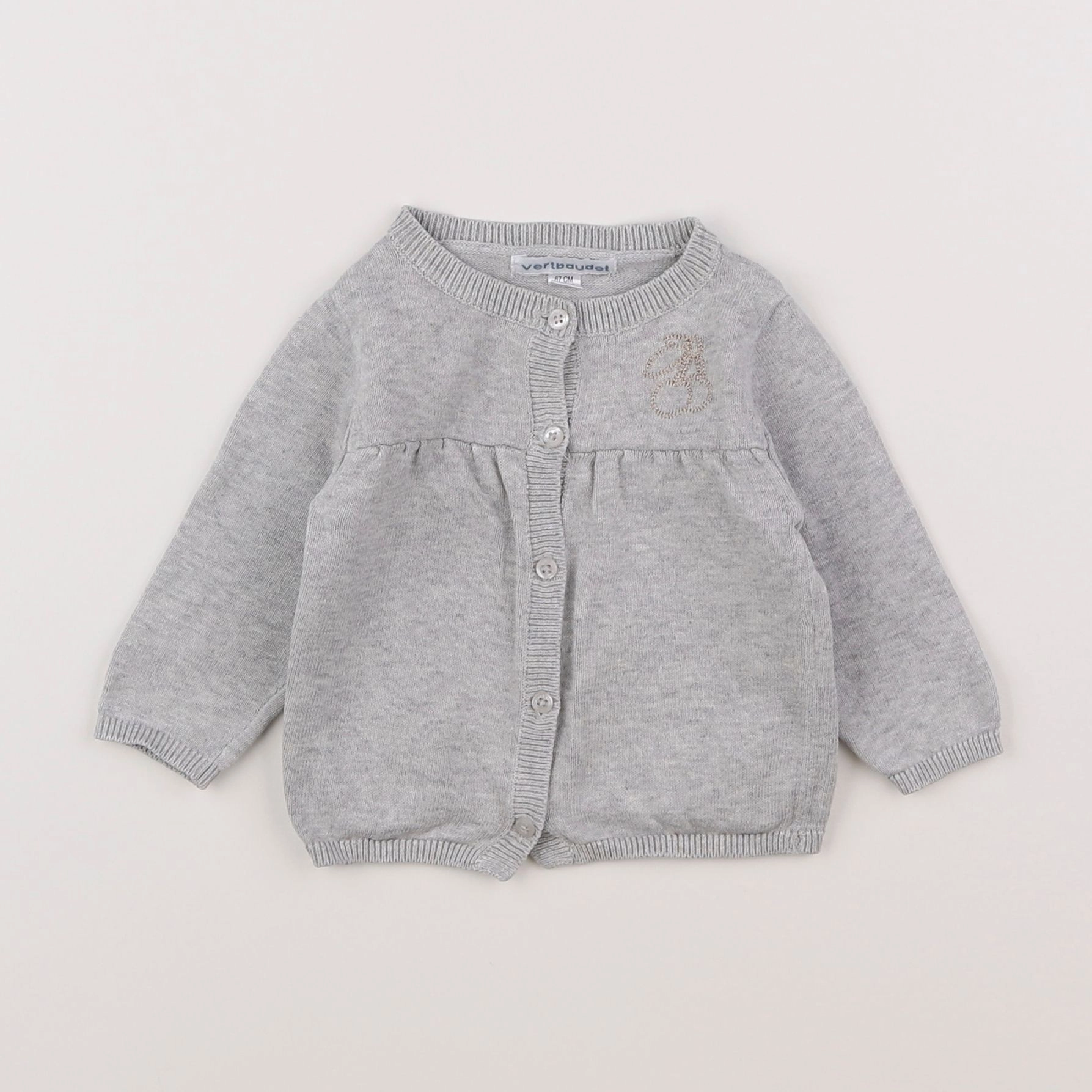 Vertbaudet - gilet gris - 6 mois
