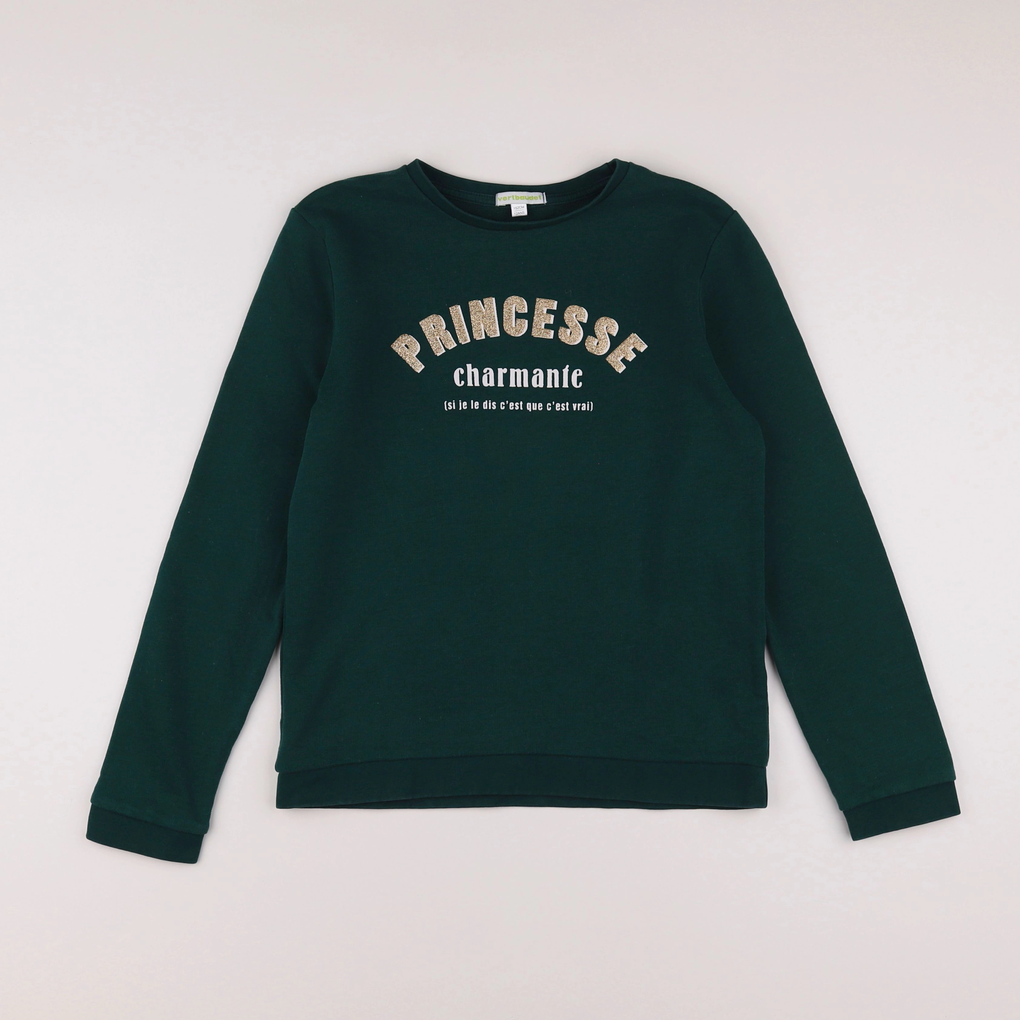 Vertbaudet - sweat vert - 12 ans